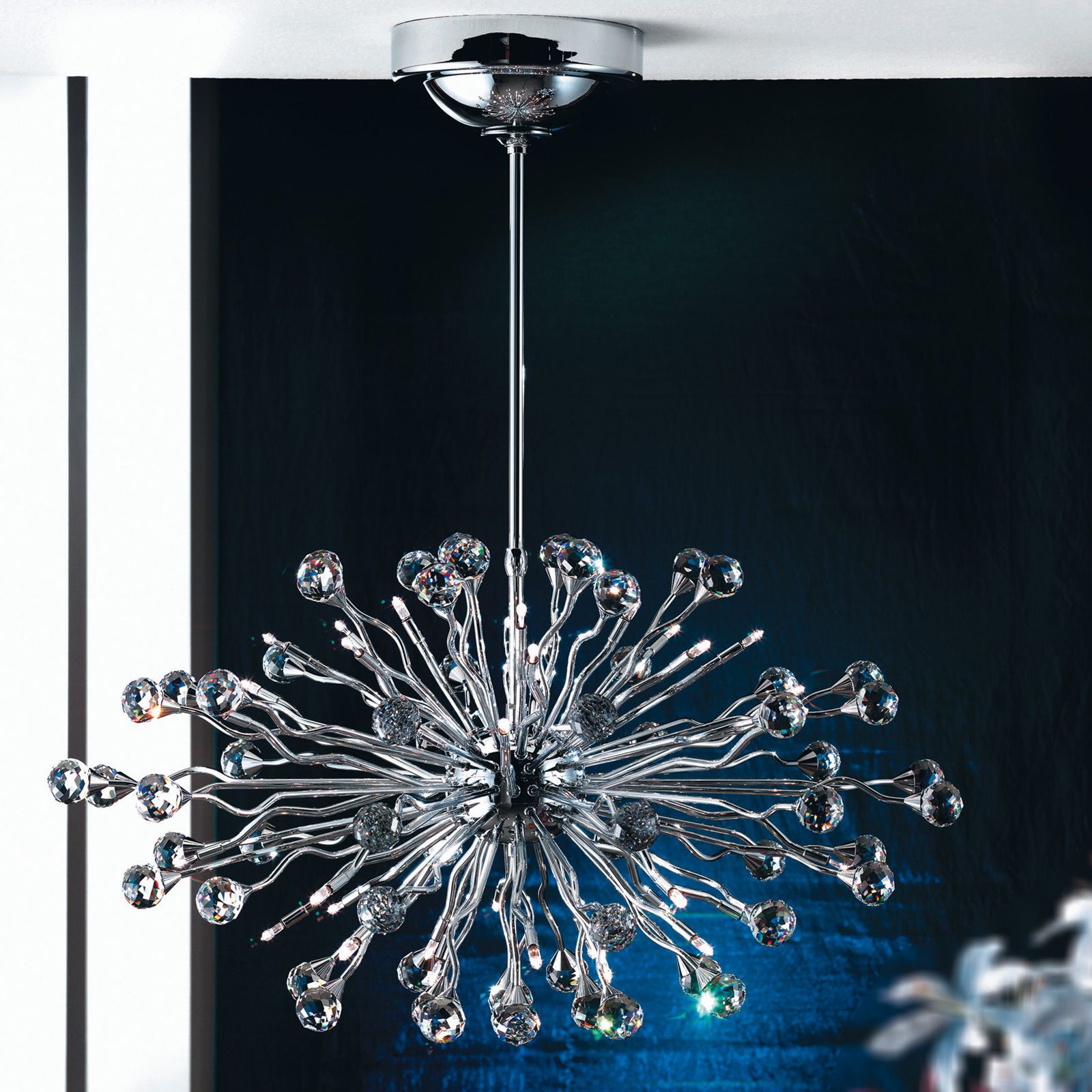 Ovaler Luster GALAXY, 36-flammig, Chrom
