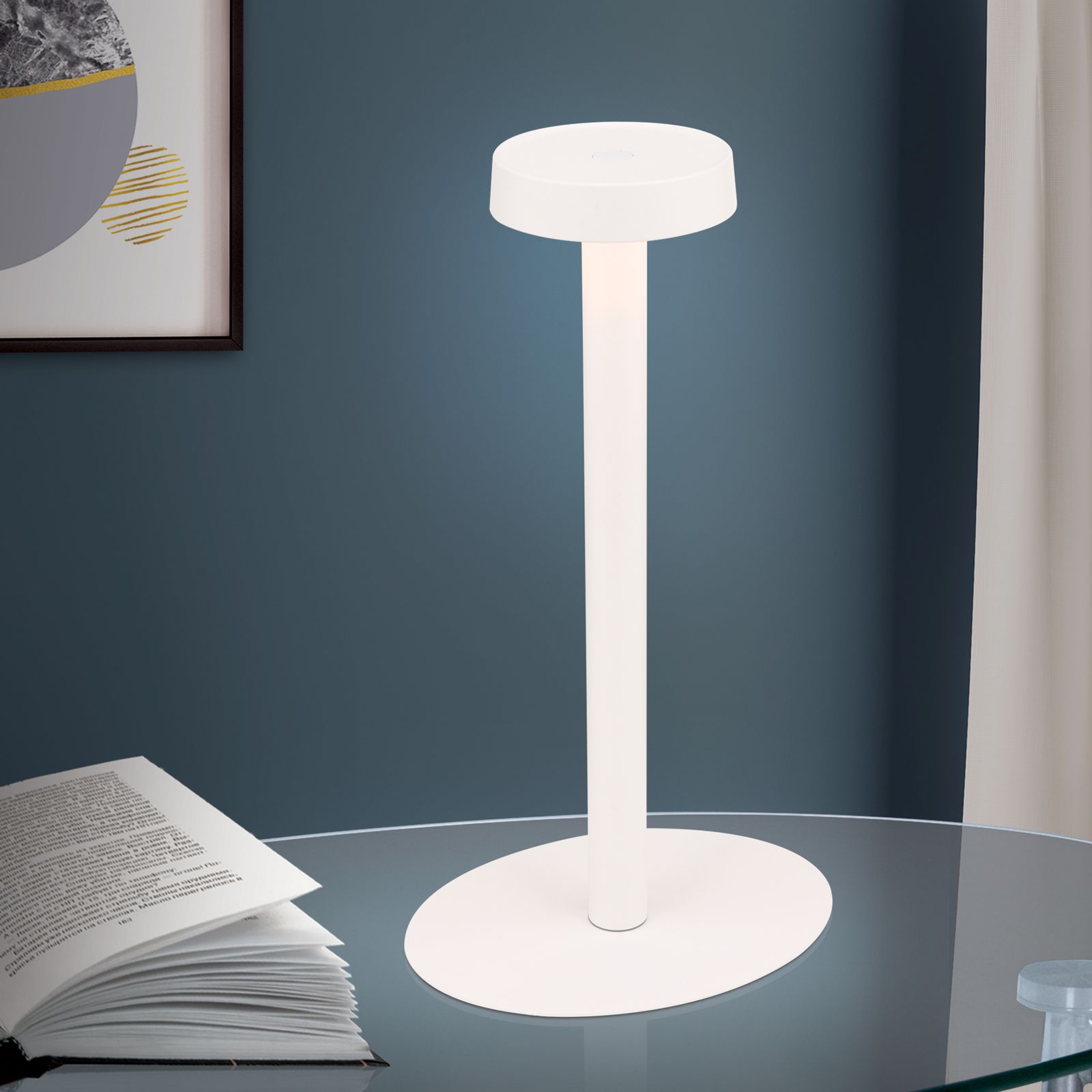 LED battery table lamp ILLUMI, white