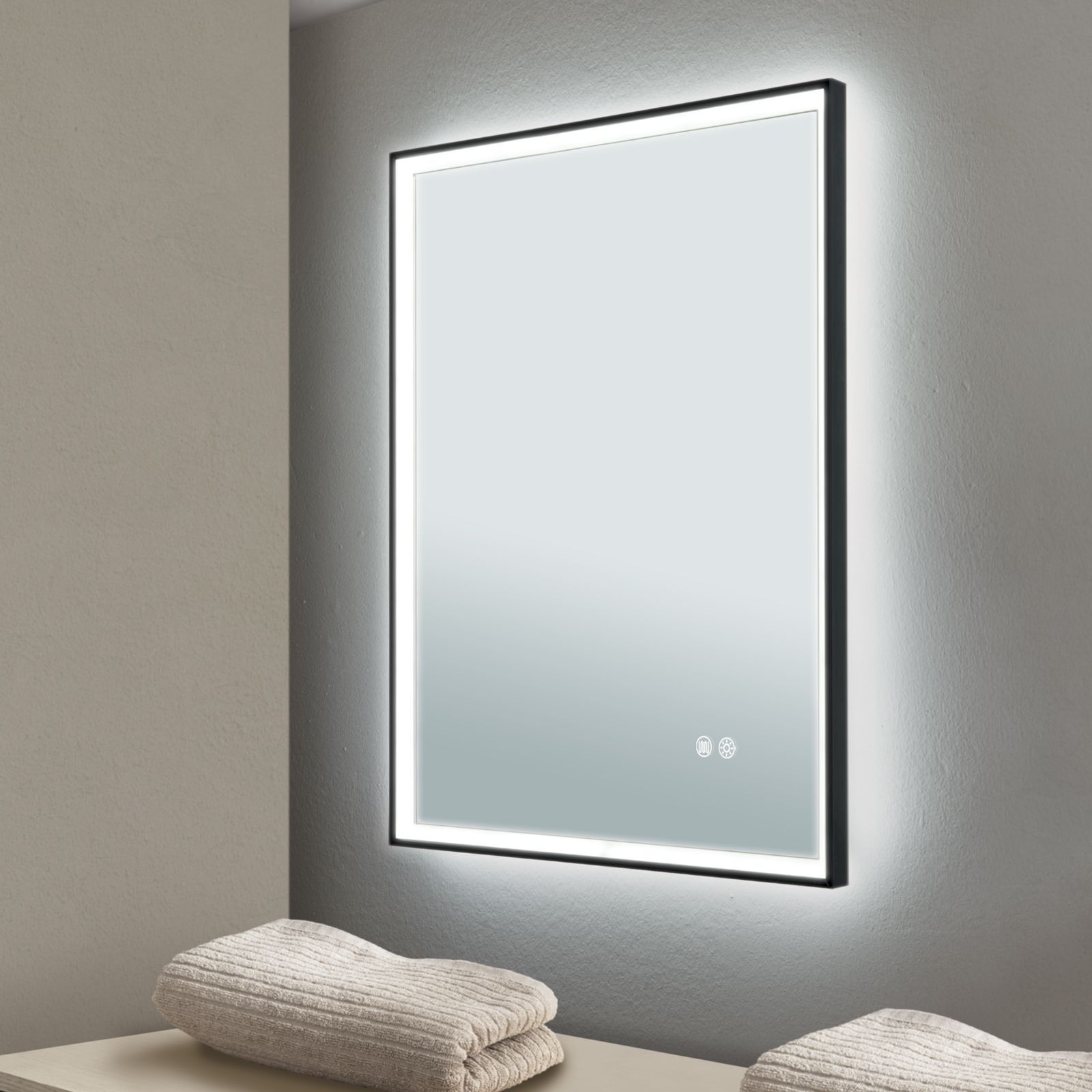 LED mirror FRAME, 45x60cm, black