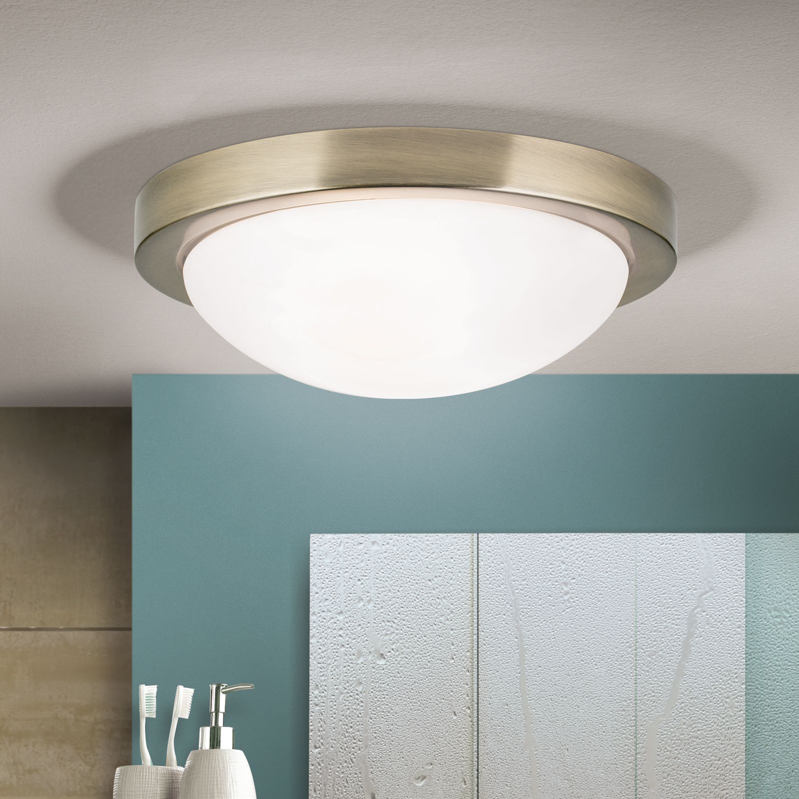 FATO Ceiling Light, 32cm in antique brass finish