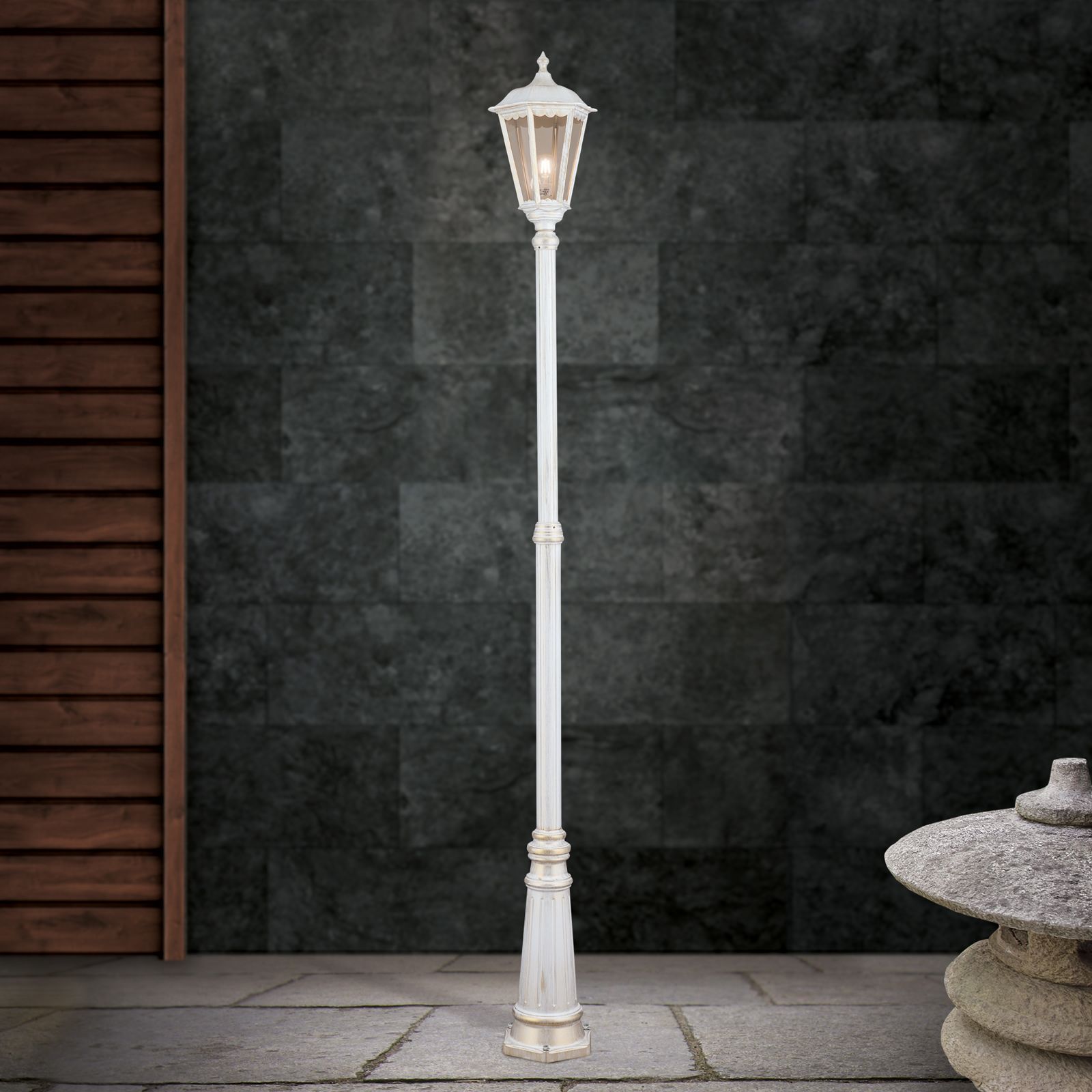 Außenleuchte PUCHBERG, Weiß gold, H249cm
