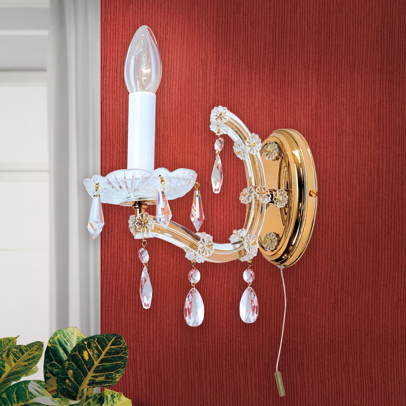 Wall light MARIA THERESIA, 1-flame, gold