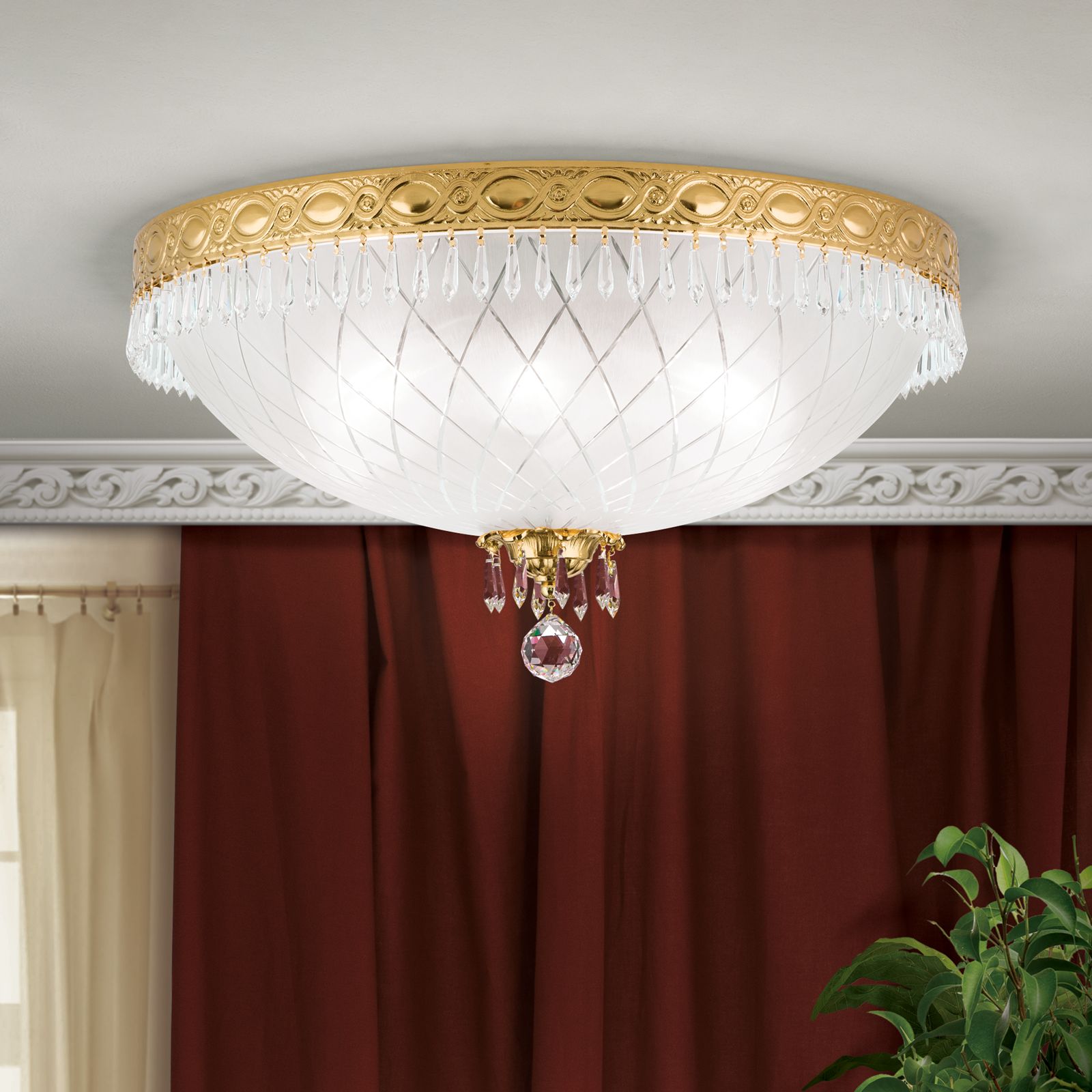 Deckenleuchte EMPIRE CRYSTAL, Gold, 55 cm