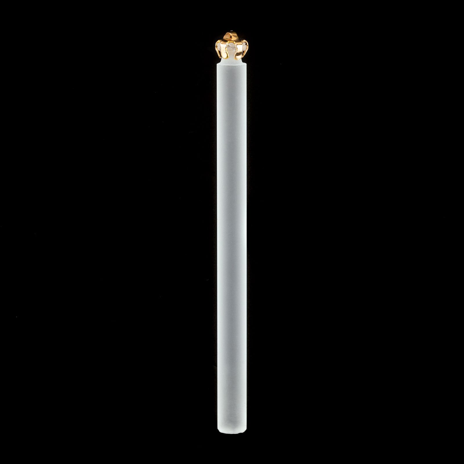 Chandelier pendant glass rod, 1 end, 80mm, matt