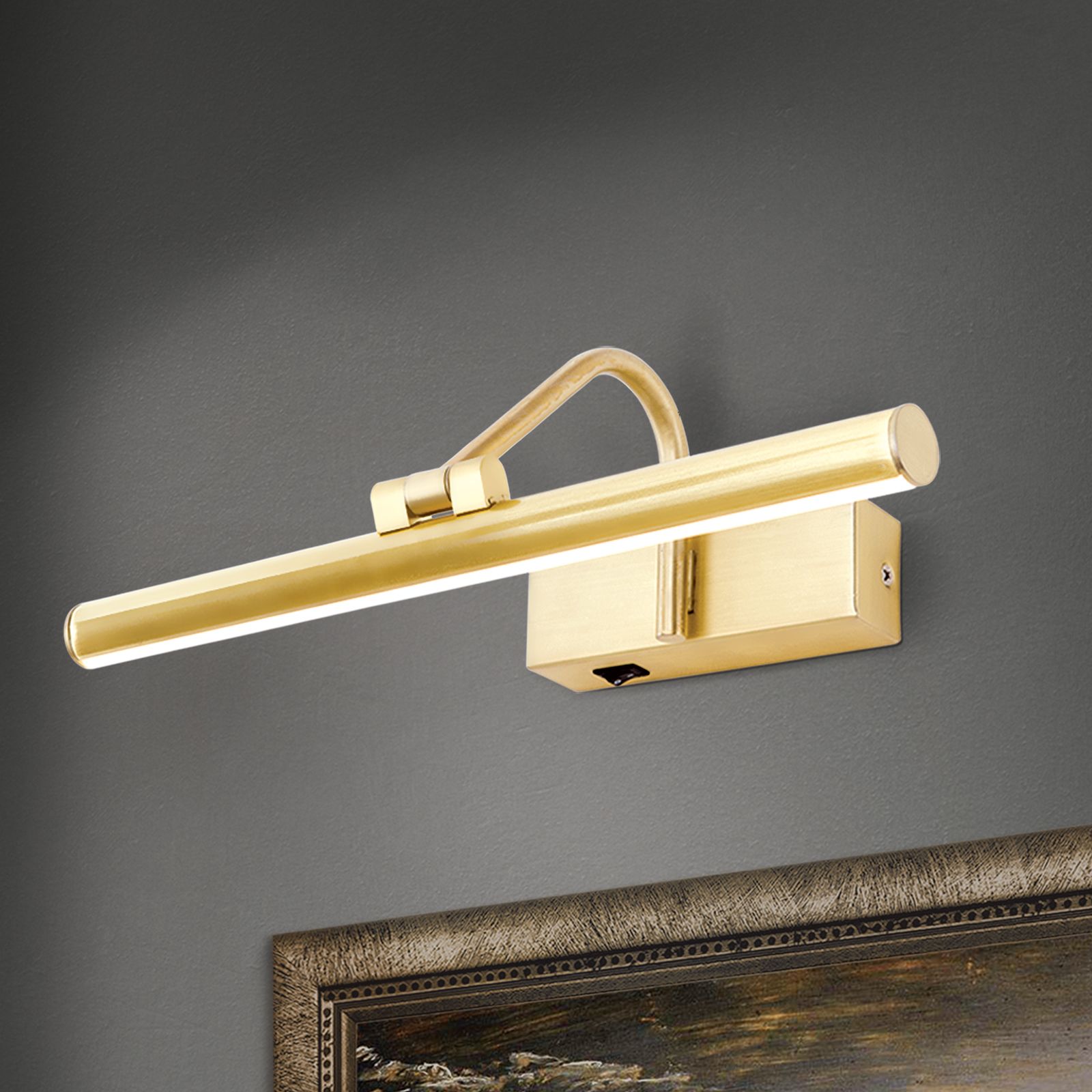 LED Picture light PORTRAIT, gold matt, 30cm