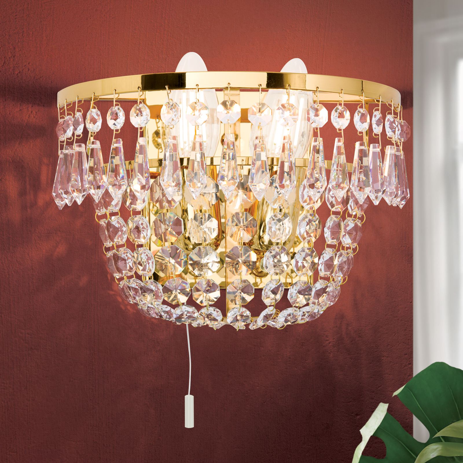 Sheraton wall light, 24K gold plated