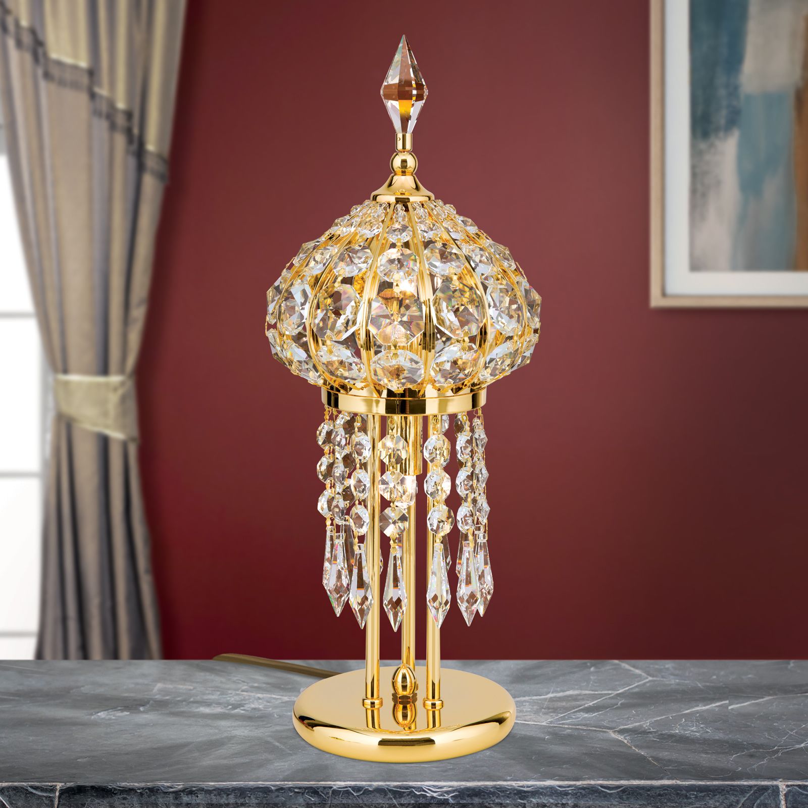 Table lamp ORIENTAL, 2-flames, gold