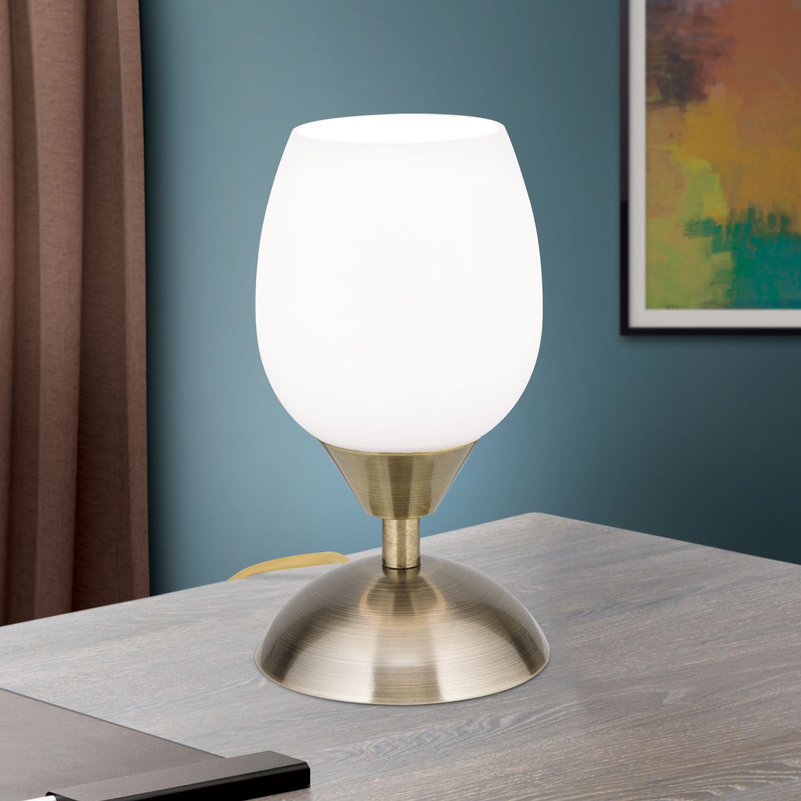 Table lamp TULPA, antique brass finish