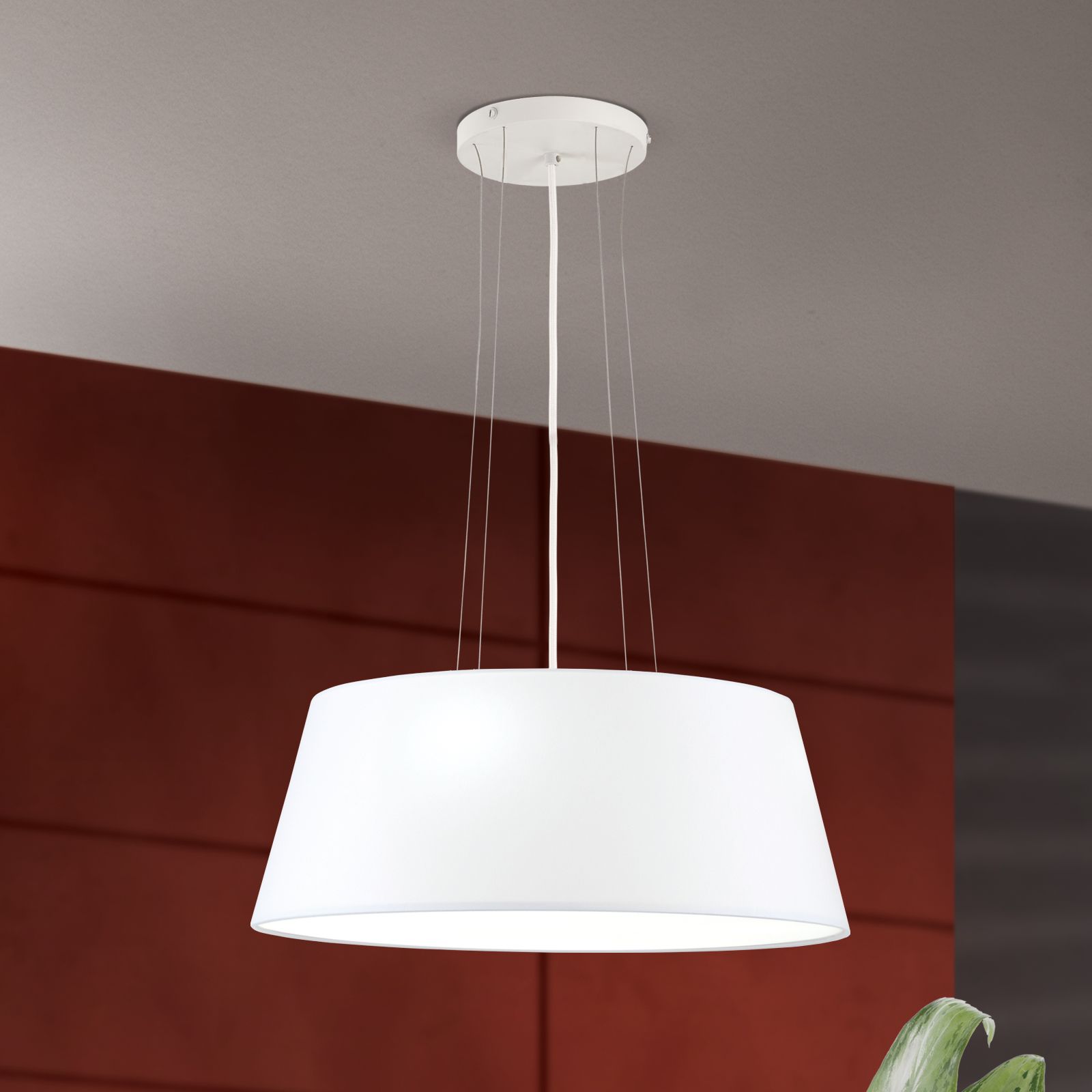 Hängeleuchte SHADE, Weiß, mit konischem, weißem Schirm, Ø 50cm