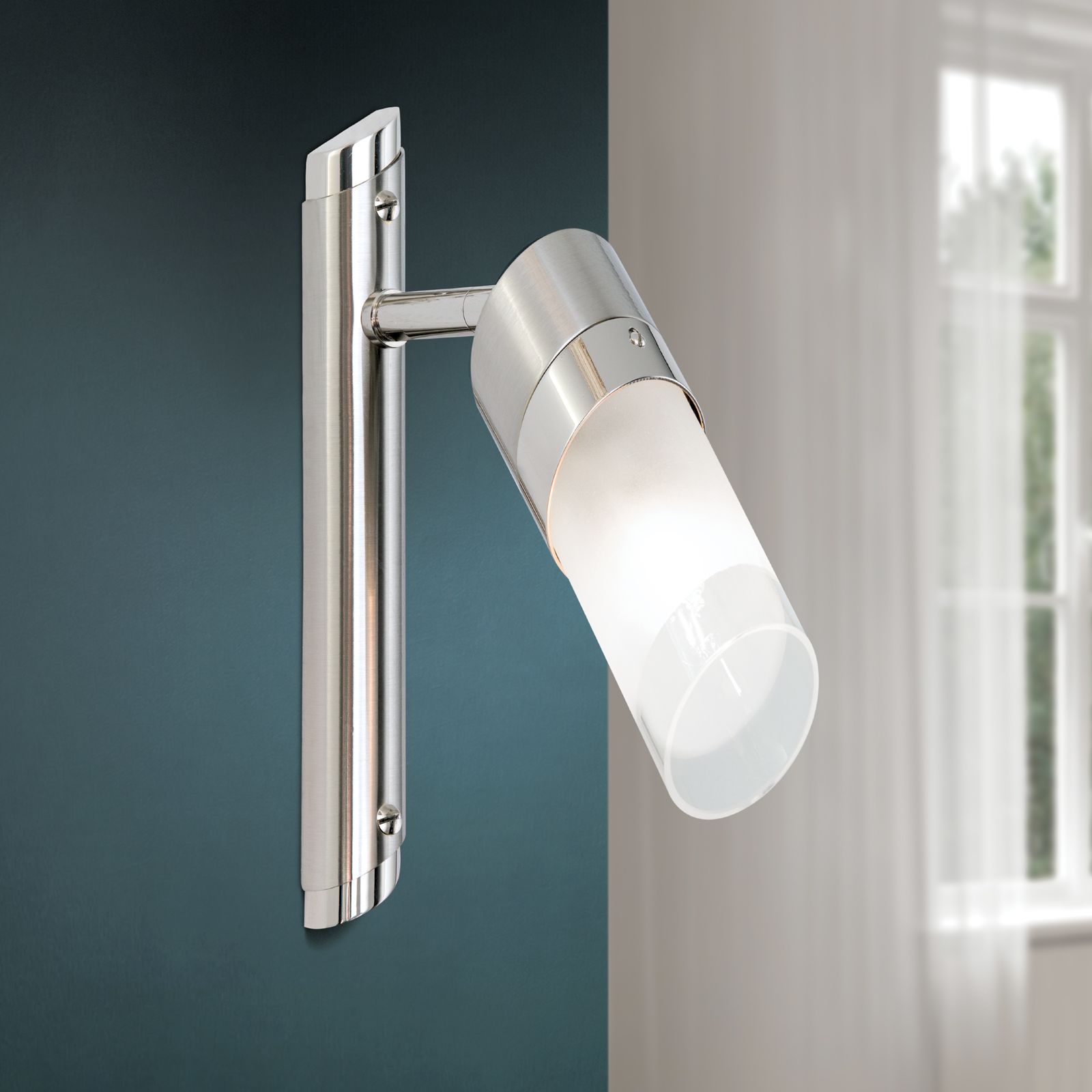Single spotlight SPOT EXCLUSIVE, satin finish, with satin diffused glass