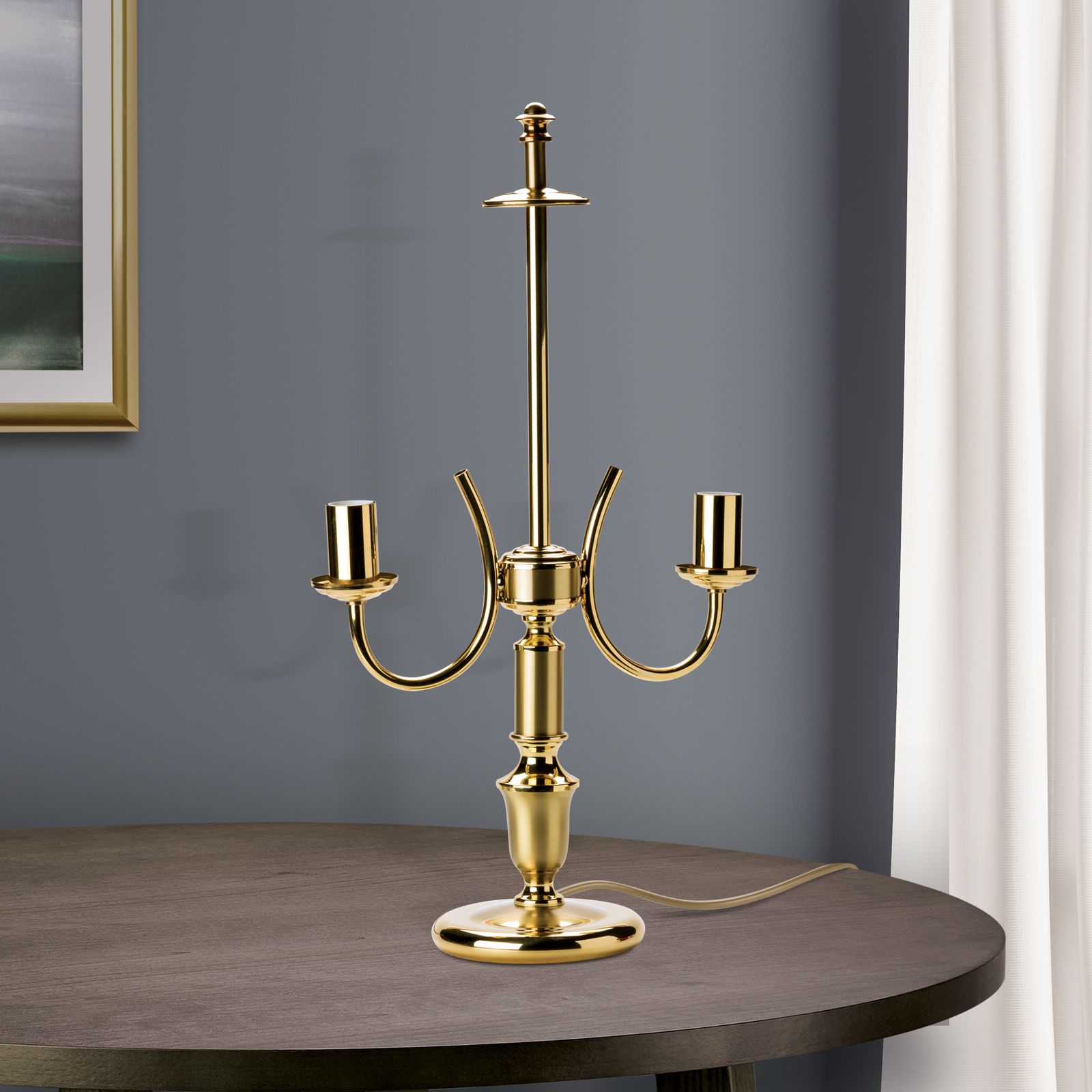 Table lamp base, matt brass, without shade, height 45 cm