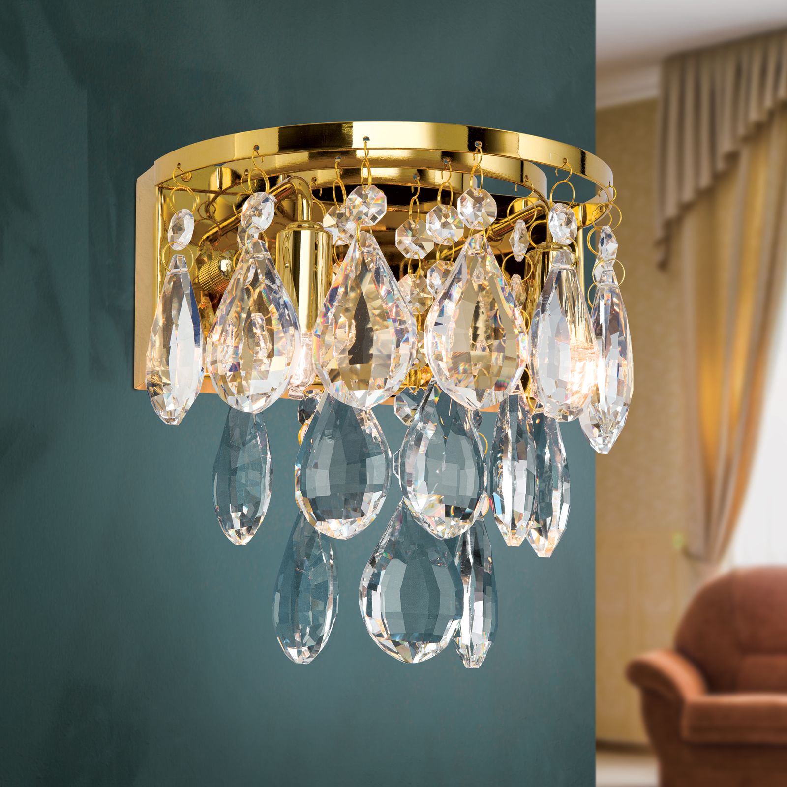 Wall light CELESTE, 3-lamps, gold