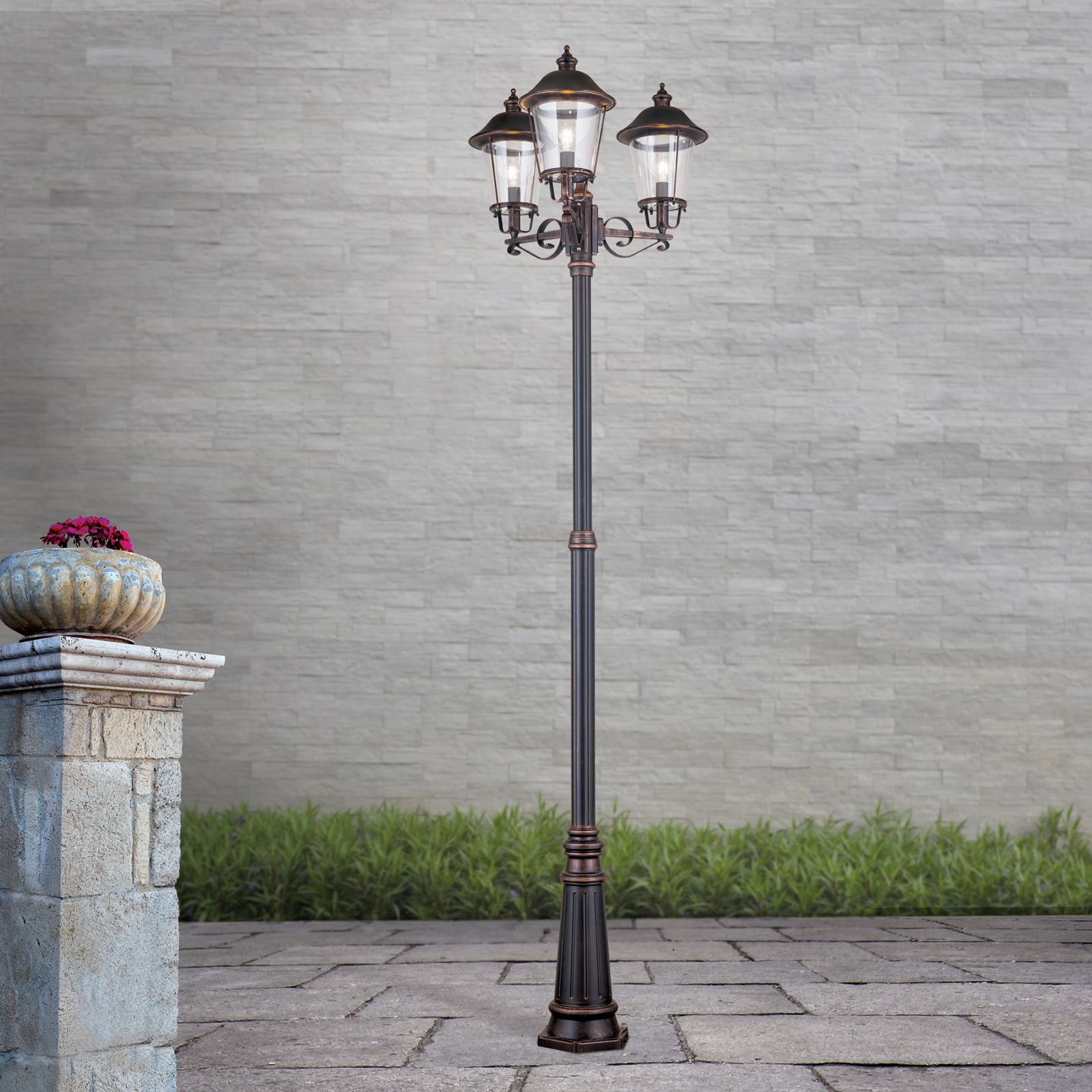 Outdoor lamp KENZO, Black copper, H260cm