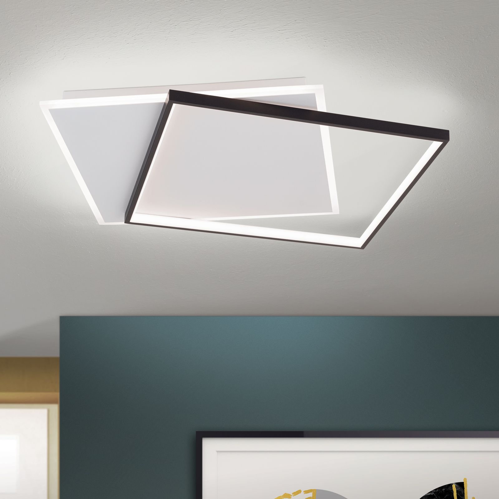 LED ceiling lights EMANUEL, white and black