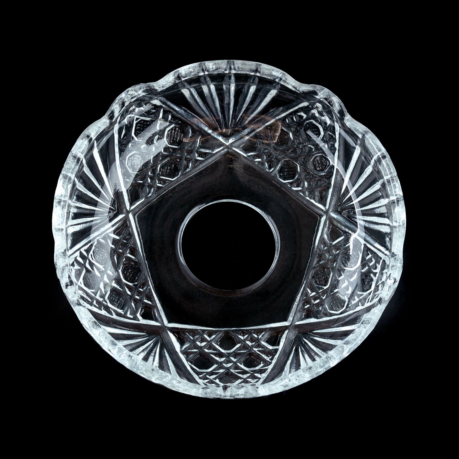 Glass bobeche 2211 without crystals, 5 side holes