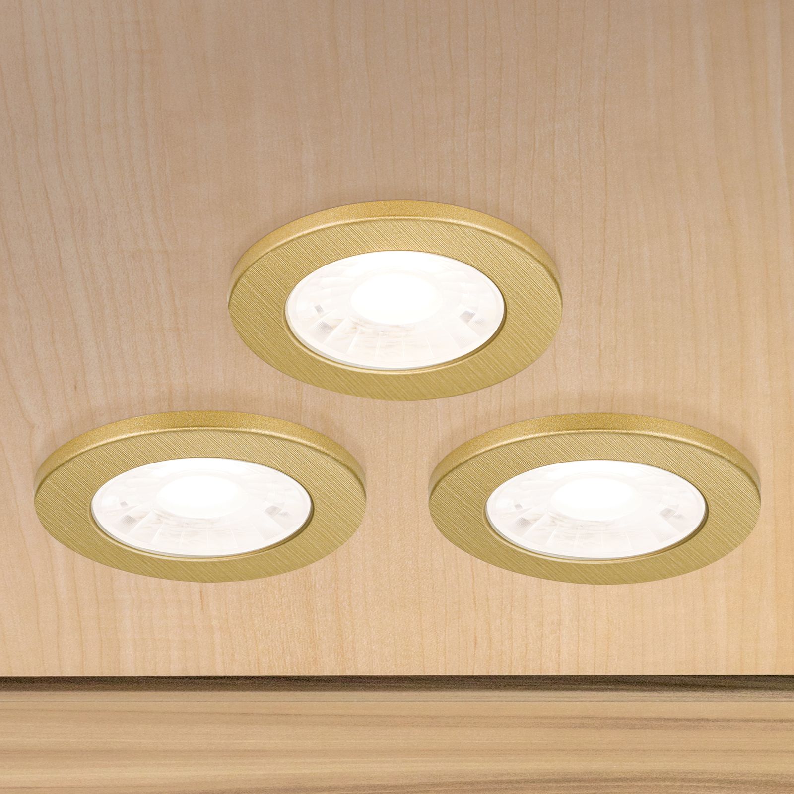 LED Einbauleuchte ARTIST, 1-flammig, Gold, 3-er Set