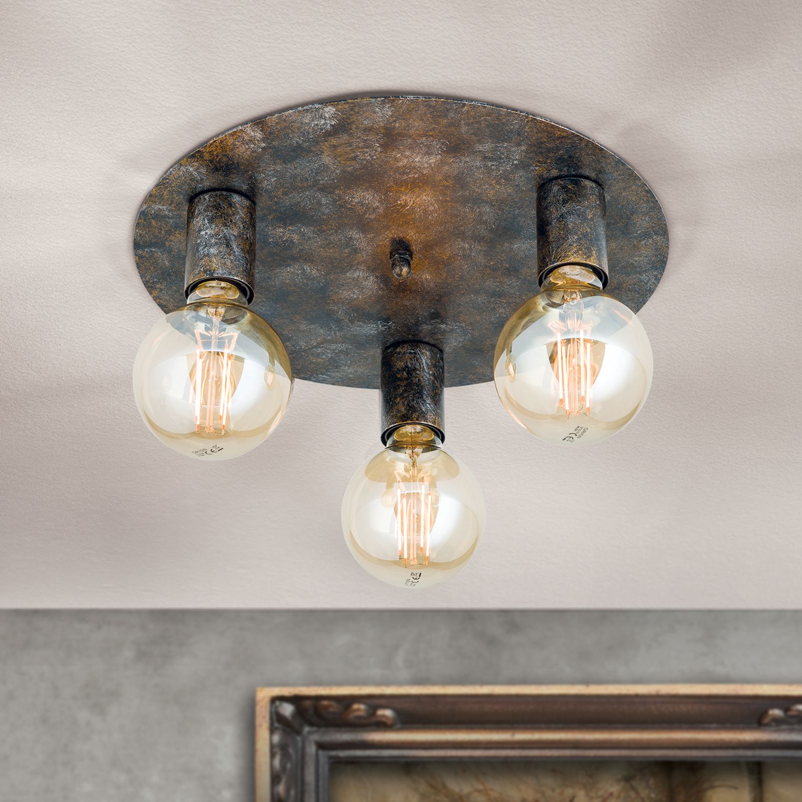 Vintage ceiling light RETRO, 3-flames