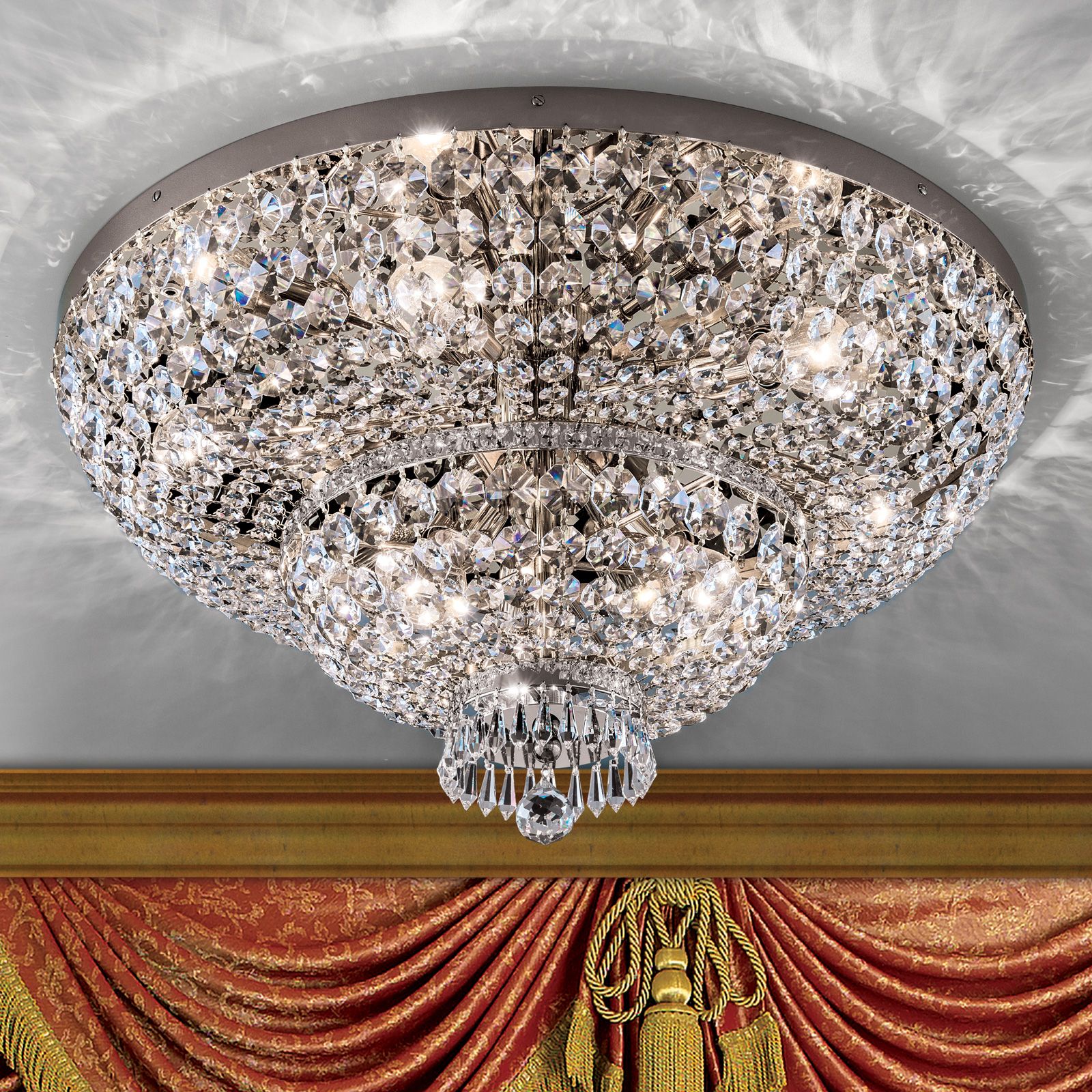 Deckenluster SHERATON, Chrom, 70 cm