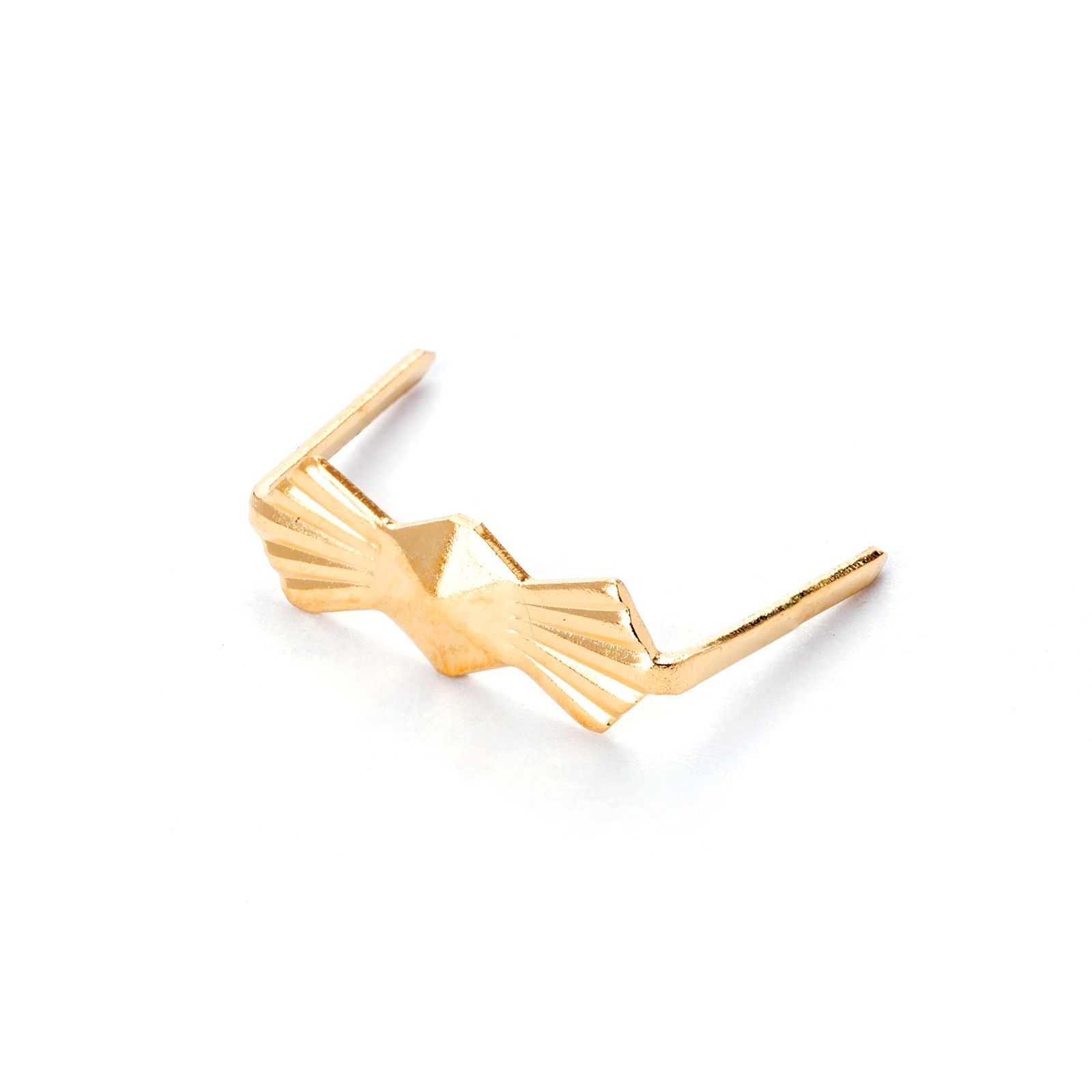 Clip for chandelier crystal, ribbon, 12mm, gold