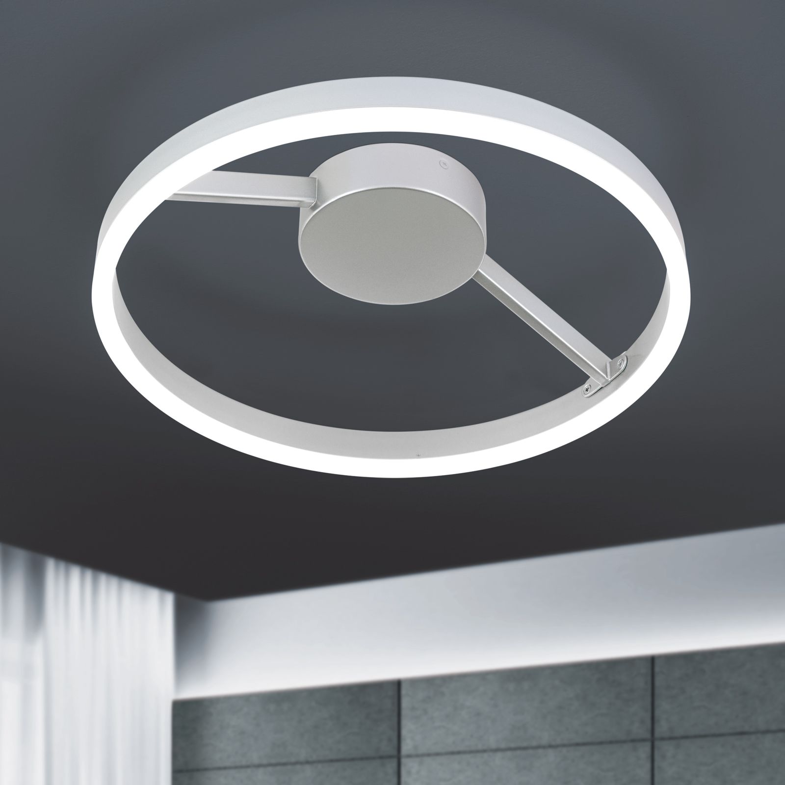 LED Deckenleuchte VLOTTER, dimmbar, Titan, Ø 40cm