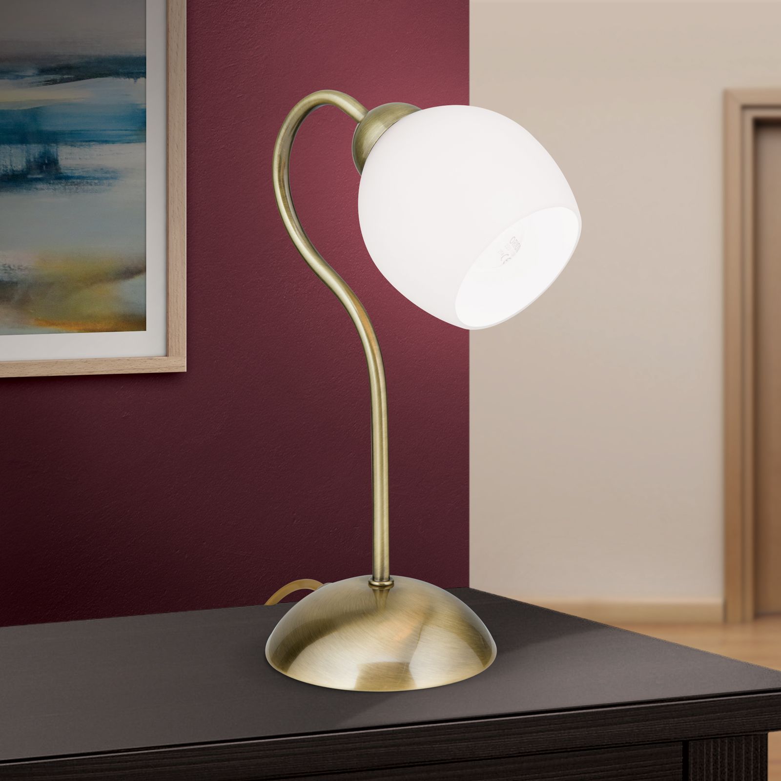 Table lamp TULPO, antique brass finish
