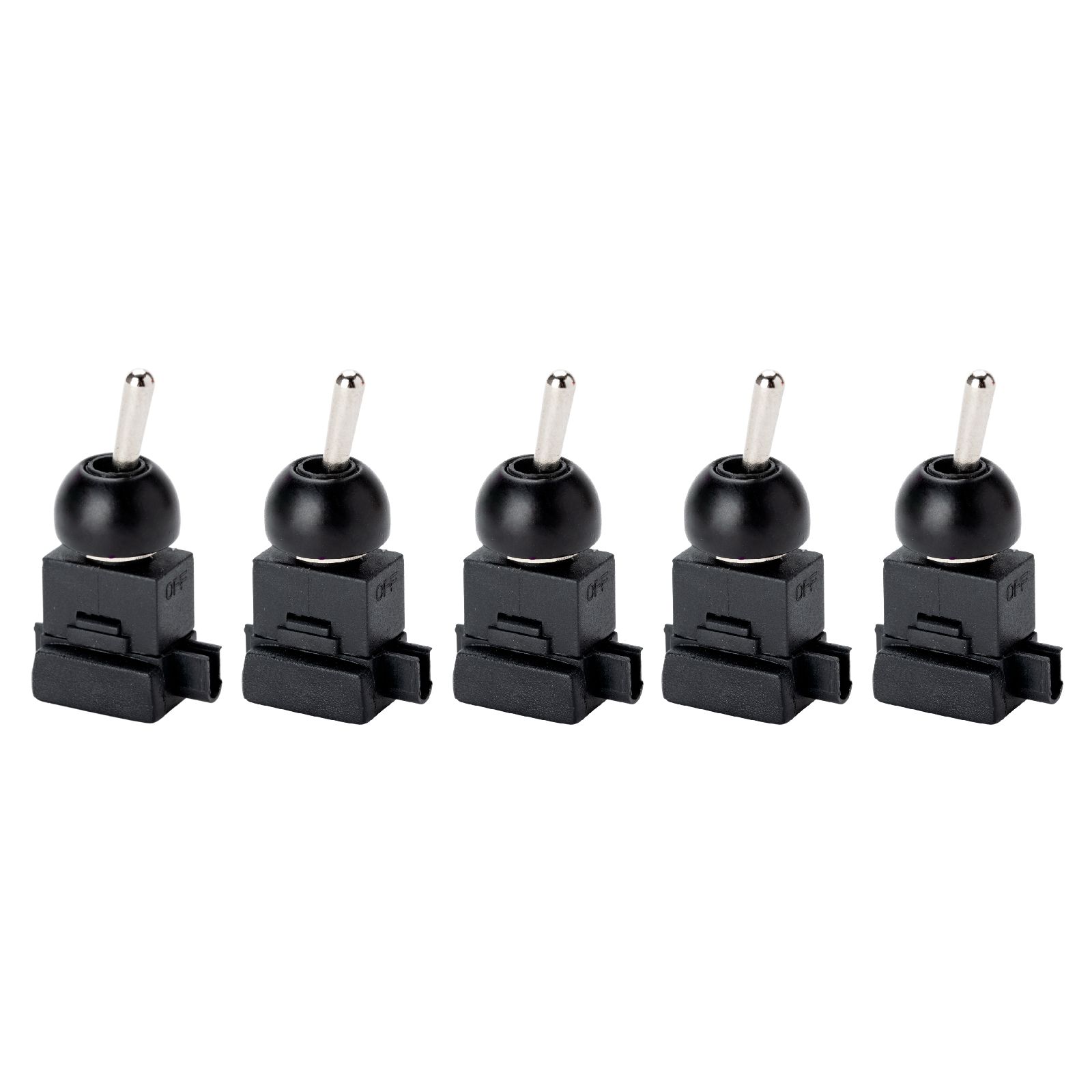 Built-in toggle switch, Ø 12 mm, black, Set 5 pieces