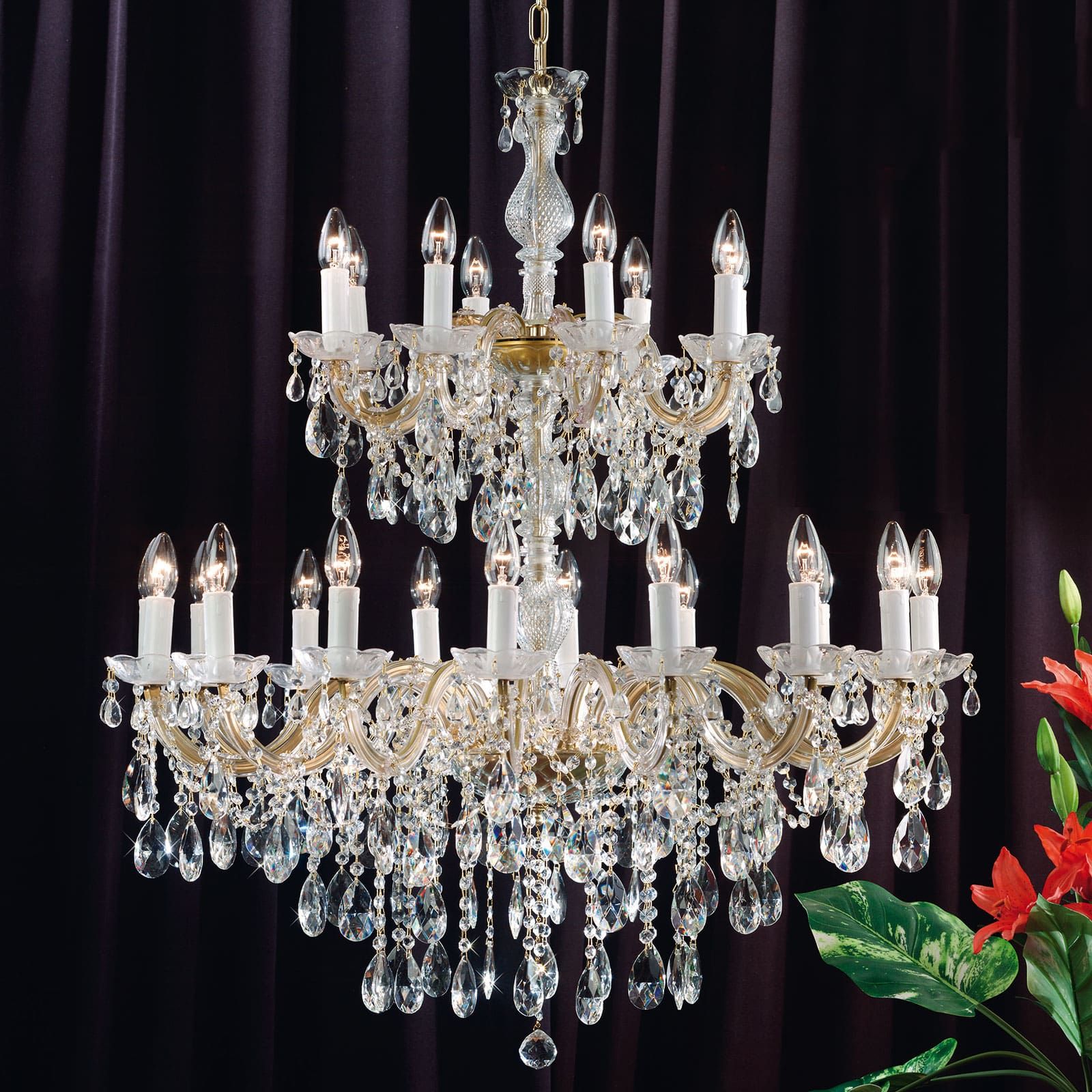 Chandelier BALLROOM, 18-flames, gold