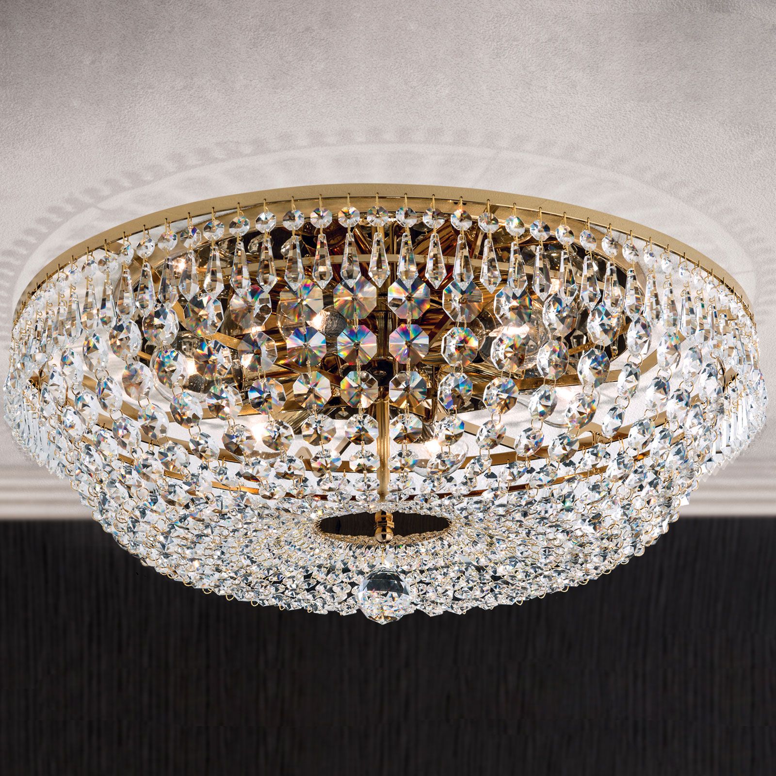 Deckenluster SHERATON, Gold, 55cm