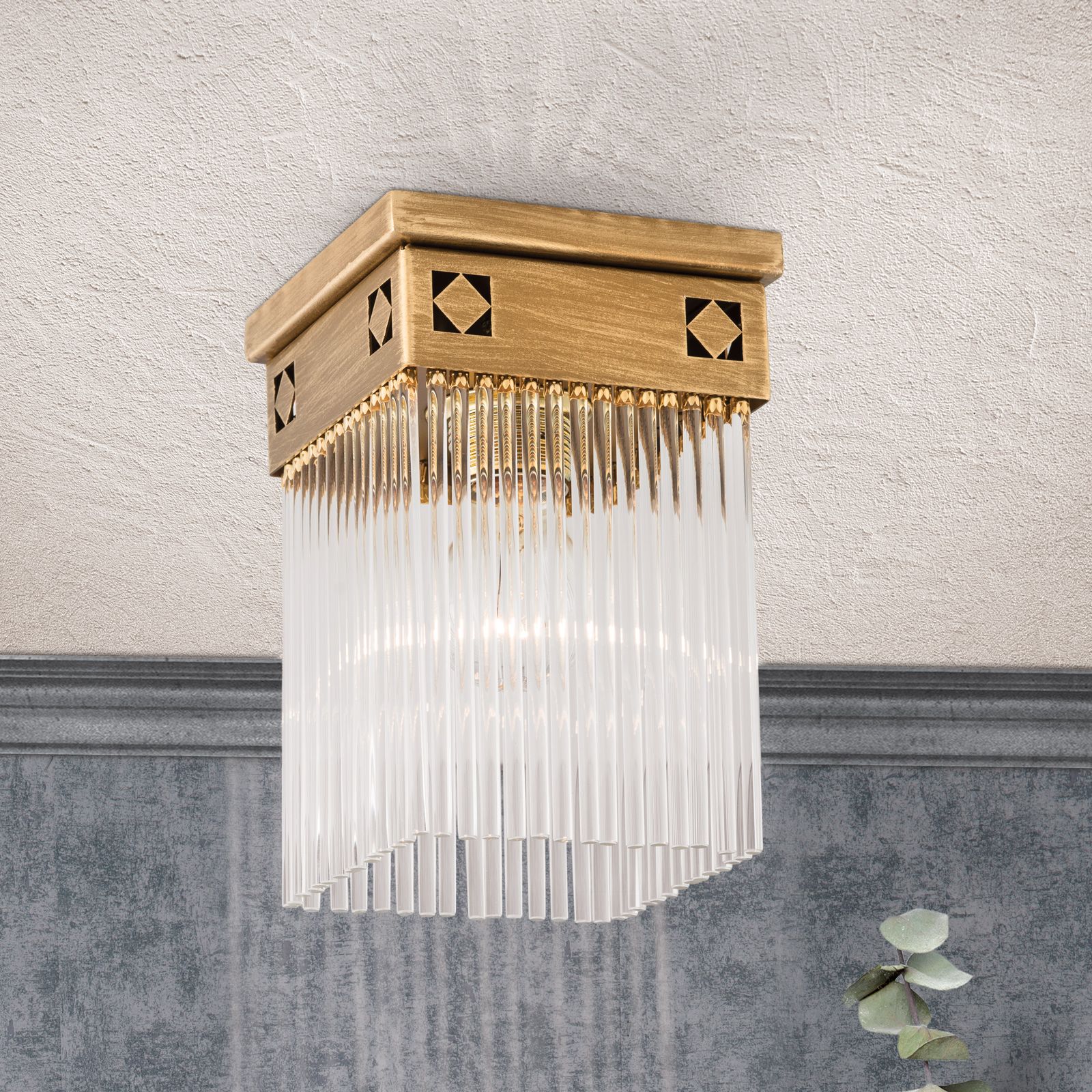 Ceiling light ART QUATRO, 1-flame, antique bronze