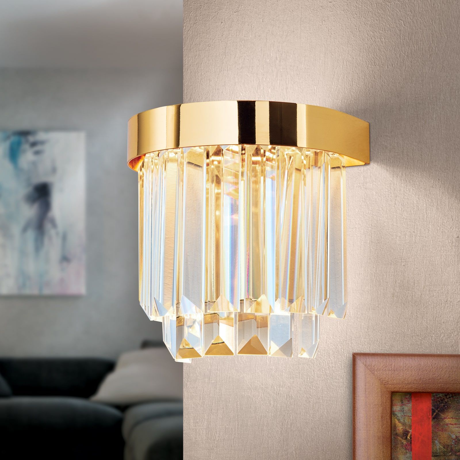 LED Wandleuchte PRISM, 24 Karat vergoldet