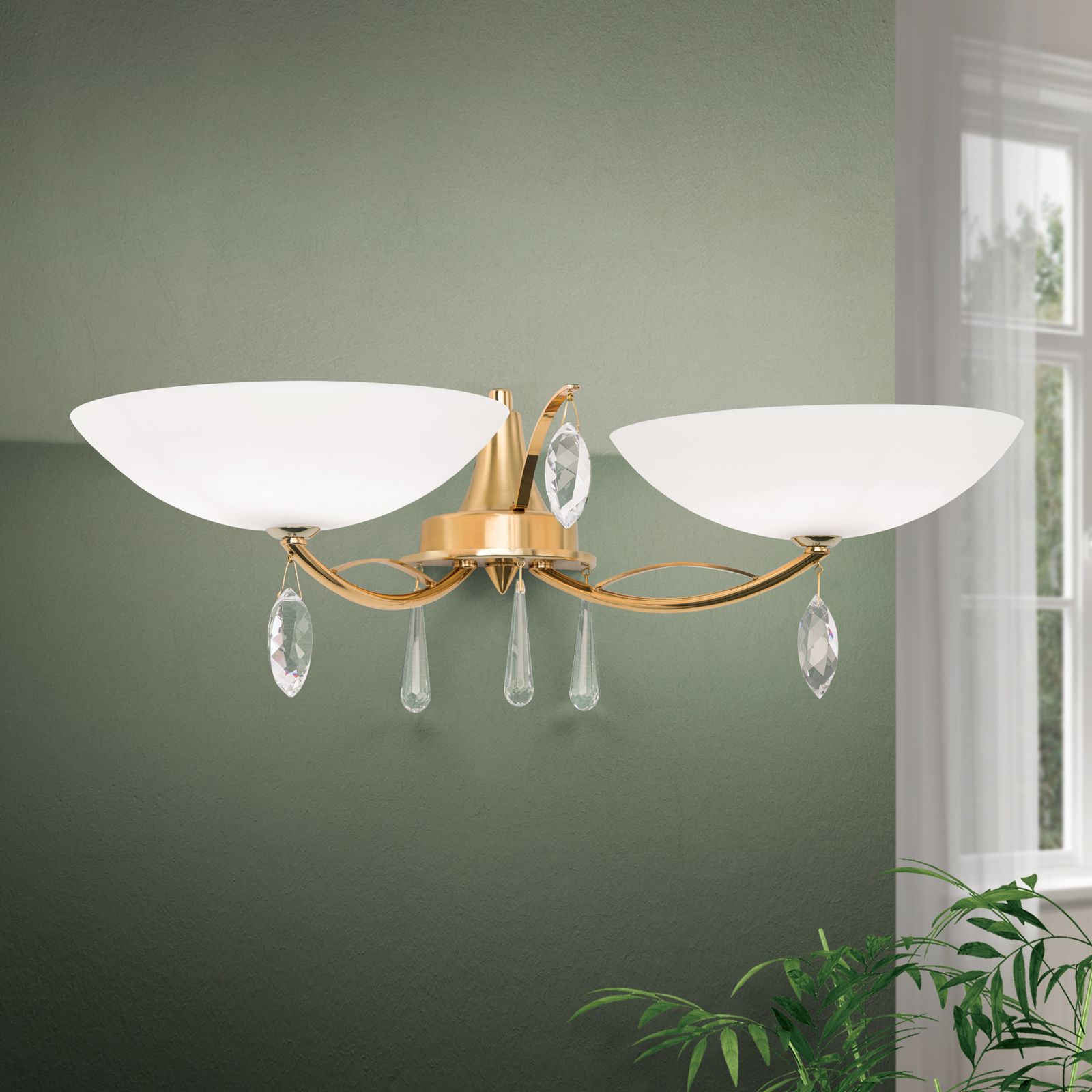 Wandleuchte OPALDESIGN, Gold-matt, 2-flammig