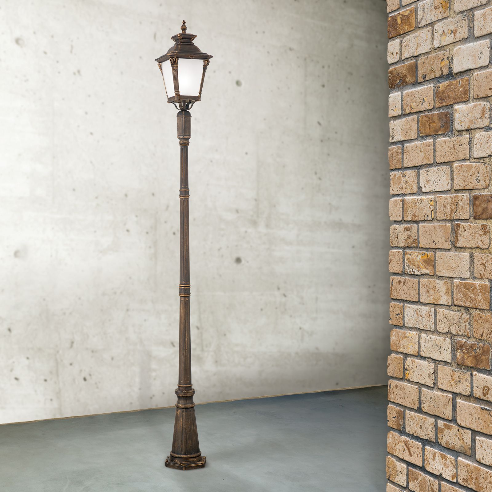 Außenleuchte AIKO, Patina, H240cm