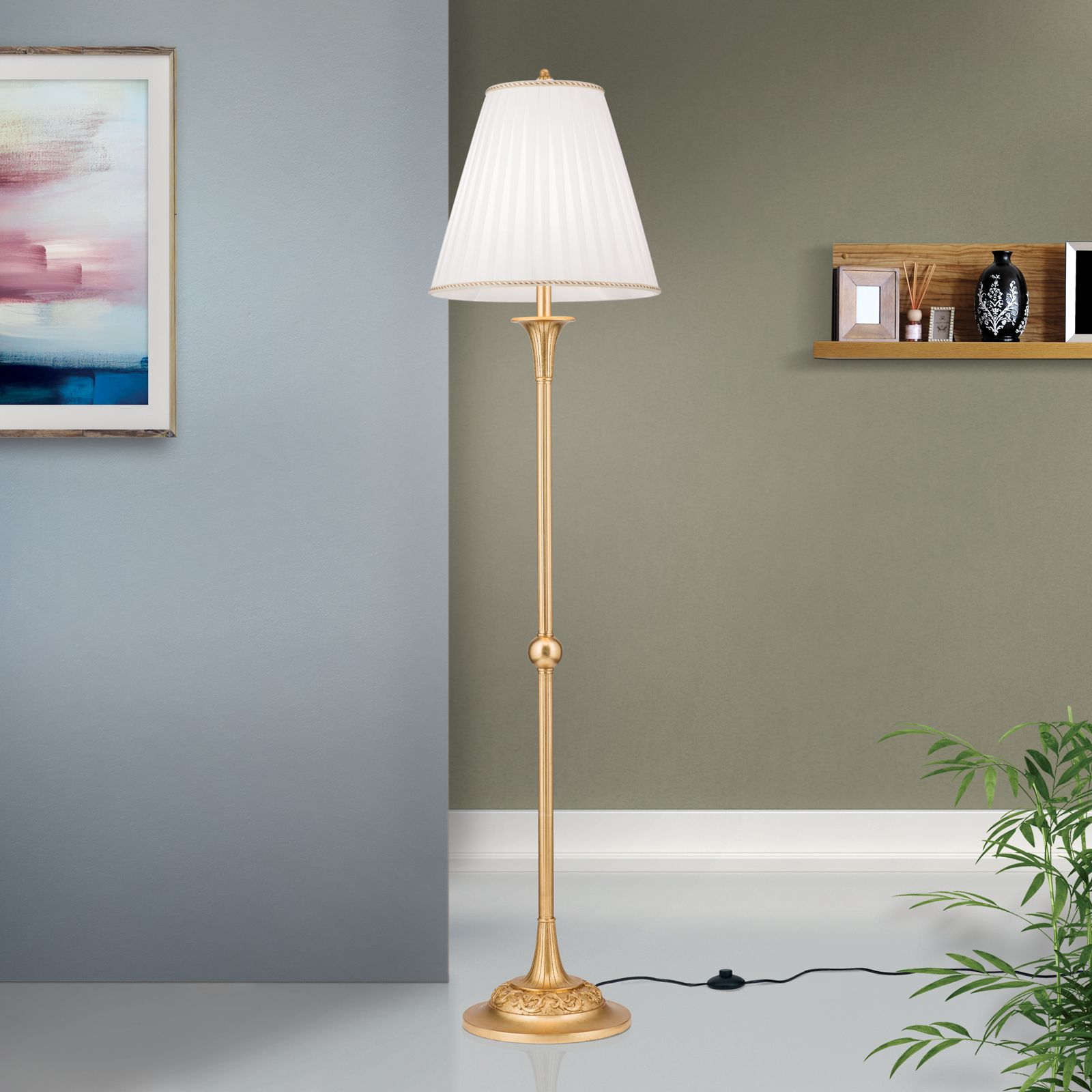 Floor lamp FONSA, antique gold