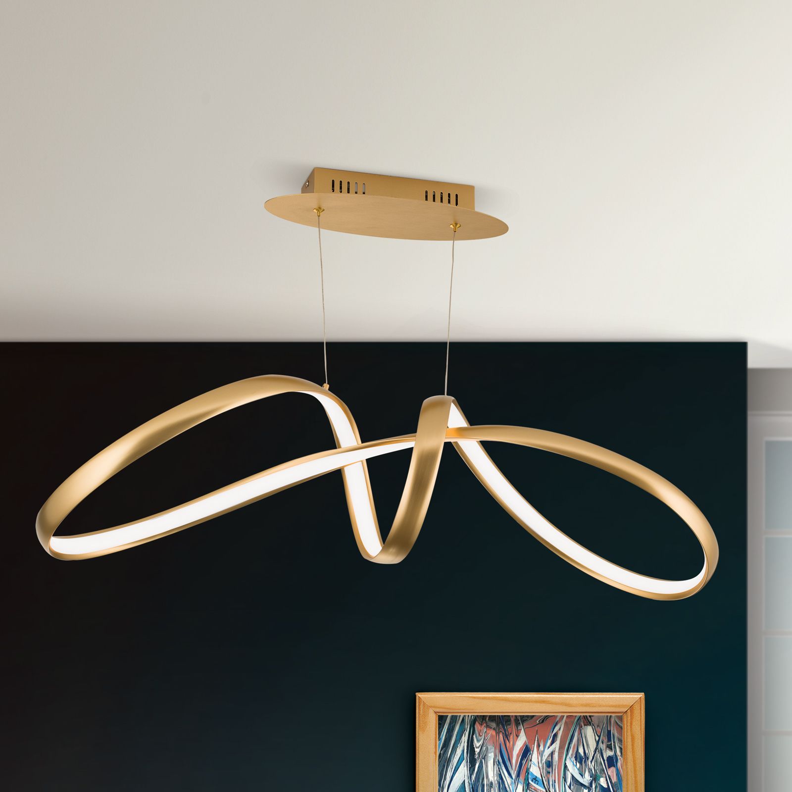 LED pendant lamp CIRCUS, brass matt