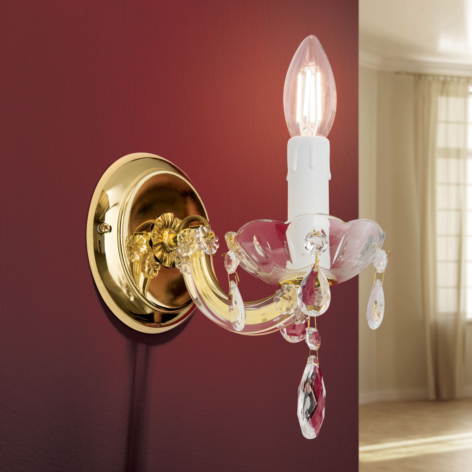 Wall light MARIE CLAIRE, 1-flame, gold