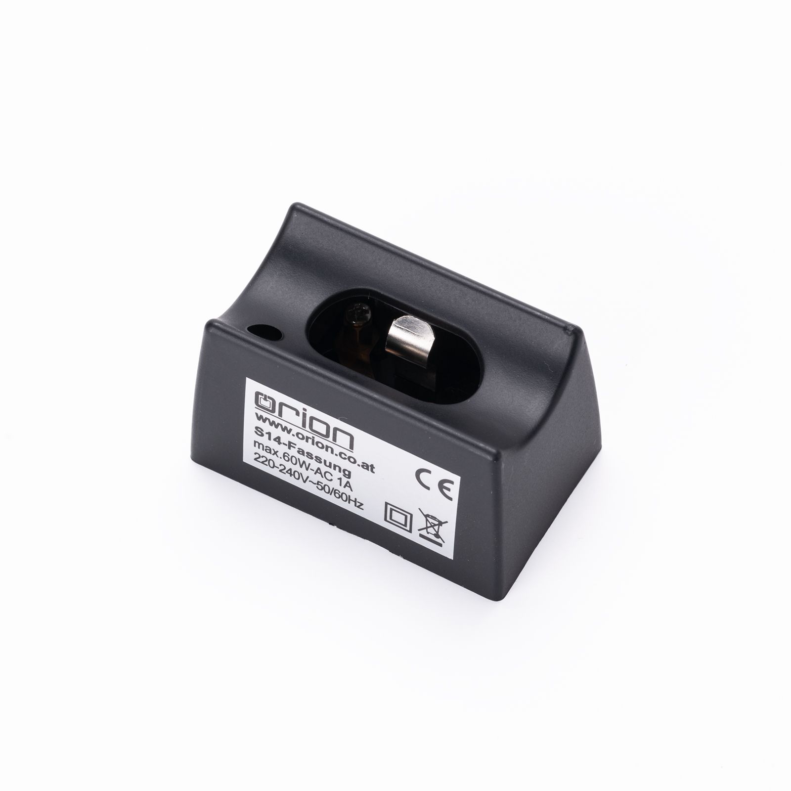 Lamp holder S14D, PVC, Black
