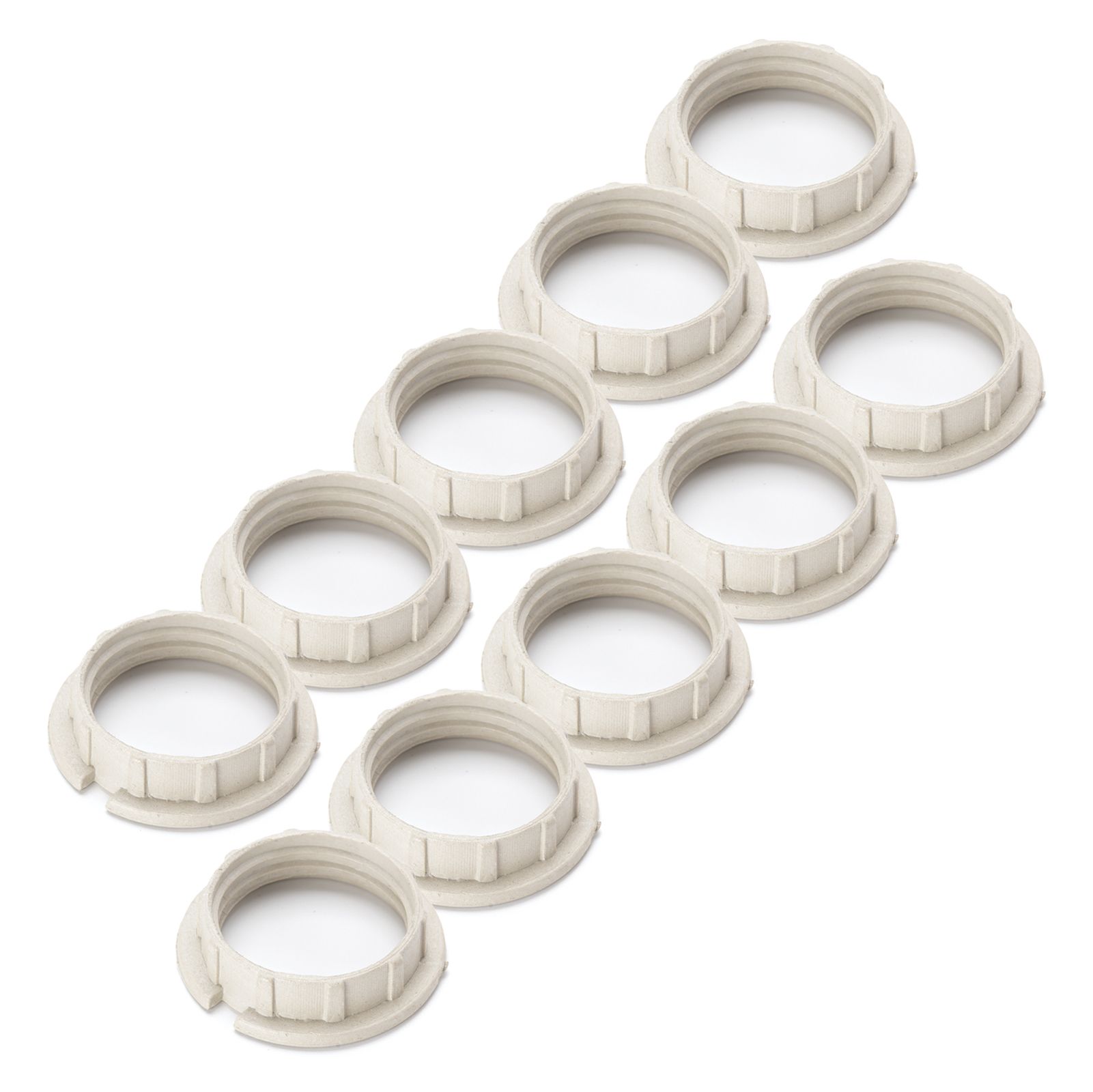 Screw ring G9, PVC, Ø 28 mm, white, 10 pieces