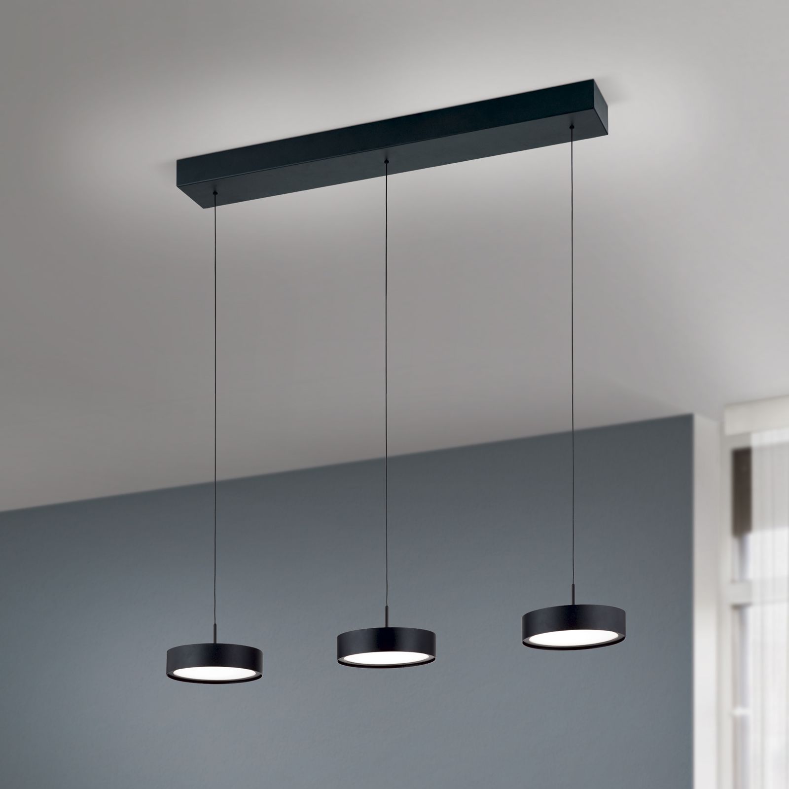 LED pendant light TEIDE, matt black