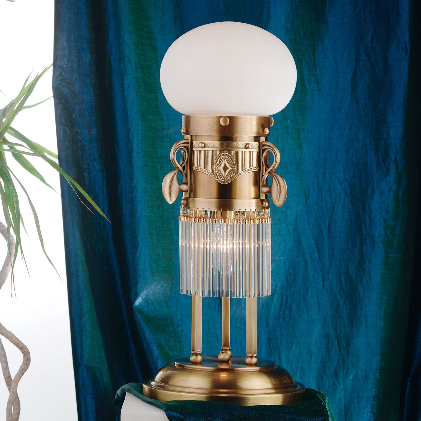 Table lamp ADELE, 2-flames, antique brass