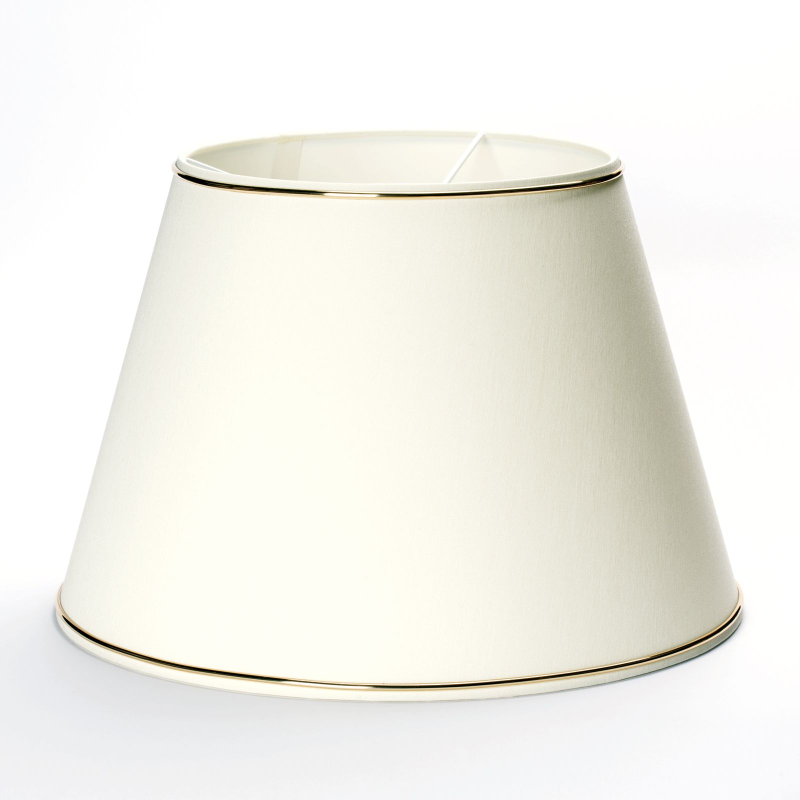 Lampenschirm Stoff 12-4426, Ø 320 mm, Creme mit Goldkante