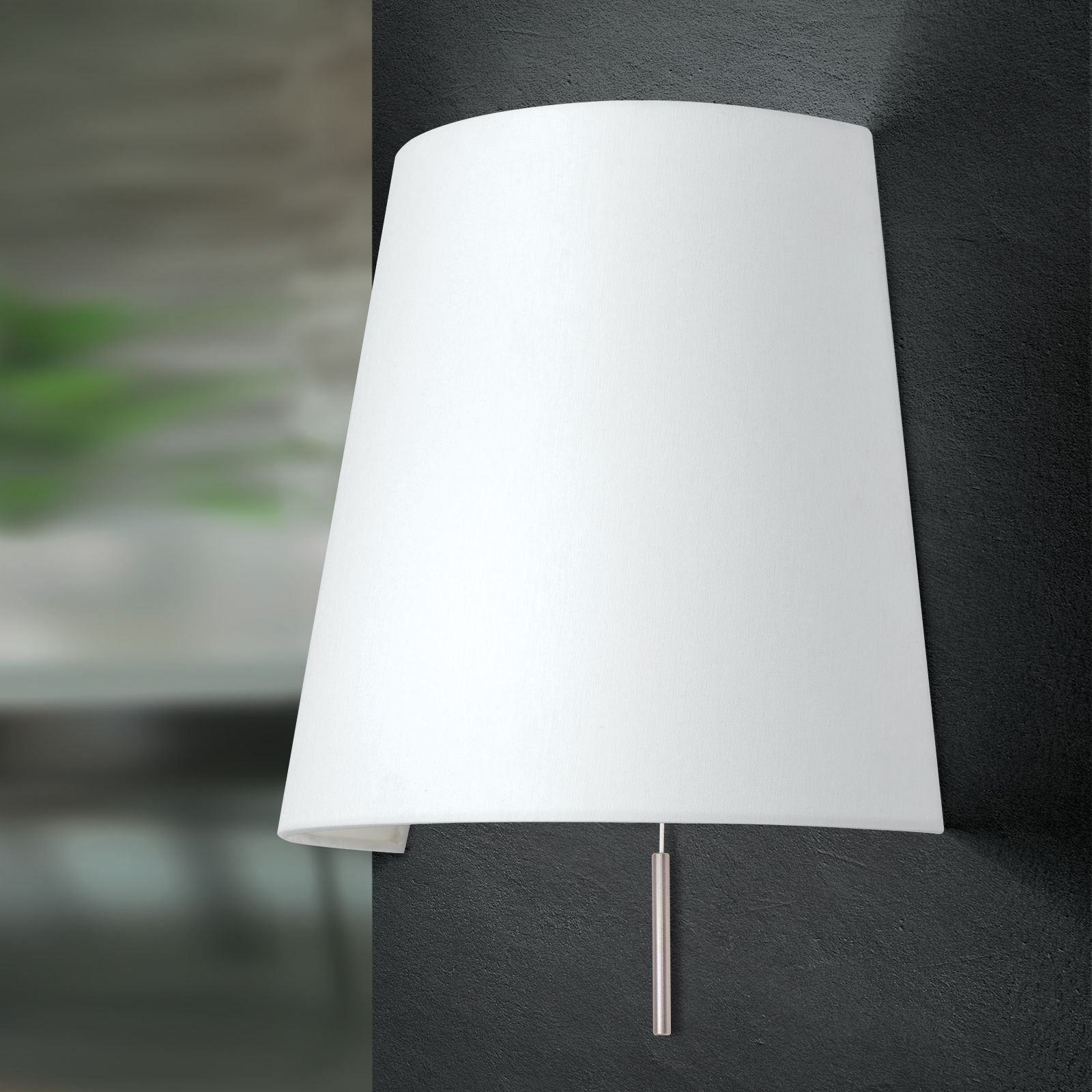 Wandleuchte SHADE, satin, mit weißem Schirm