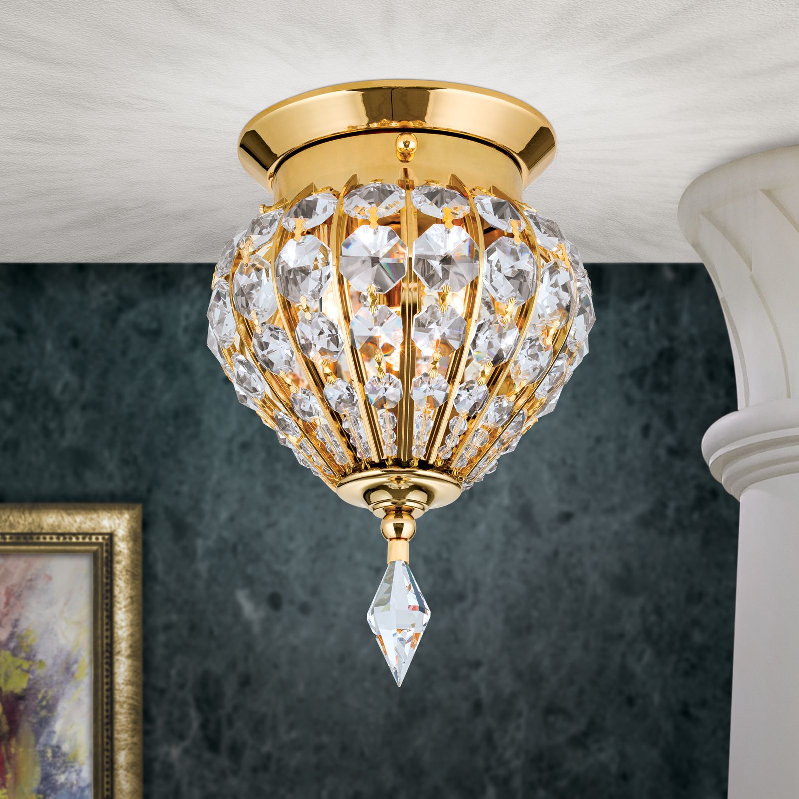 Ceiling light ORIENTAL, gold, 17cm
