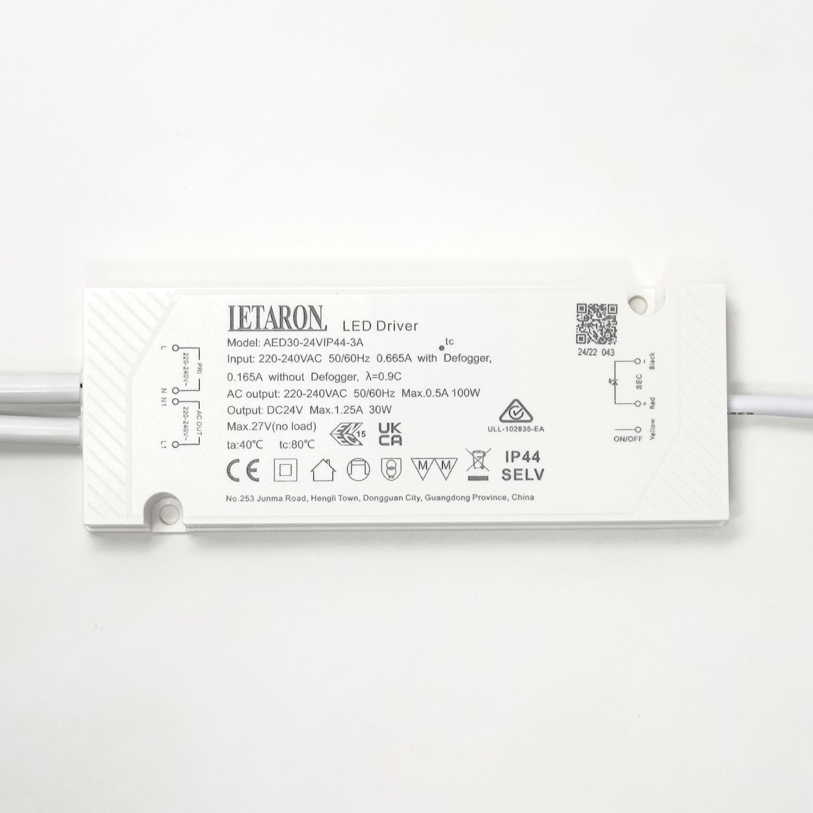 Driver 30ab LETARON AED30-24VIP44-3A, not dimmable