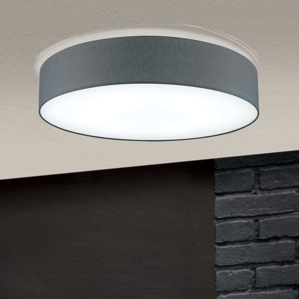 SHADE Ceiling Light, with cylindric, grey lampshade, Ø 60cm