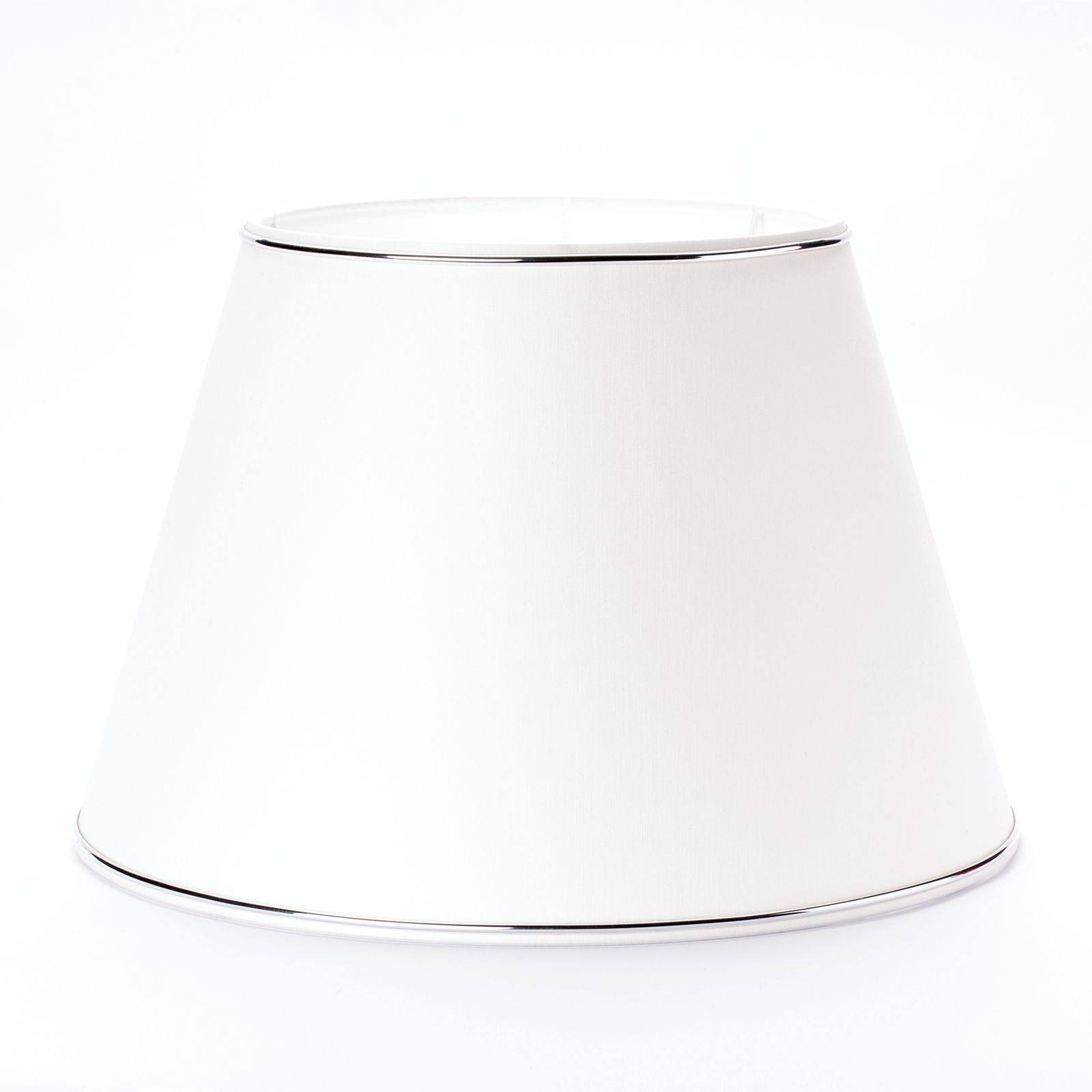 Lampshade fabric 4-1208, 200x320 mm, white with chrome edge