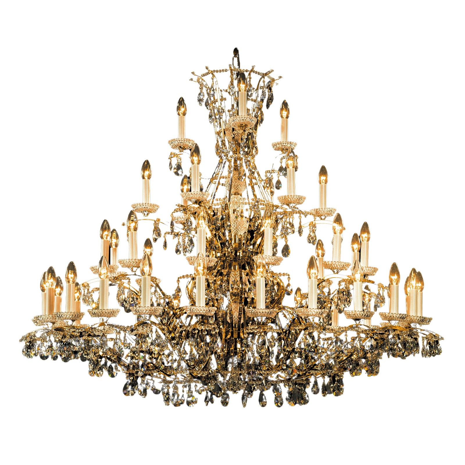 Chandelier HIROHITO, 45-flames, gold