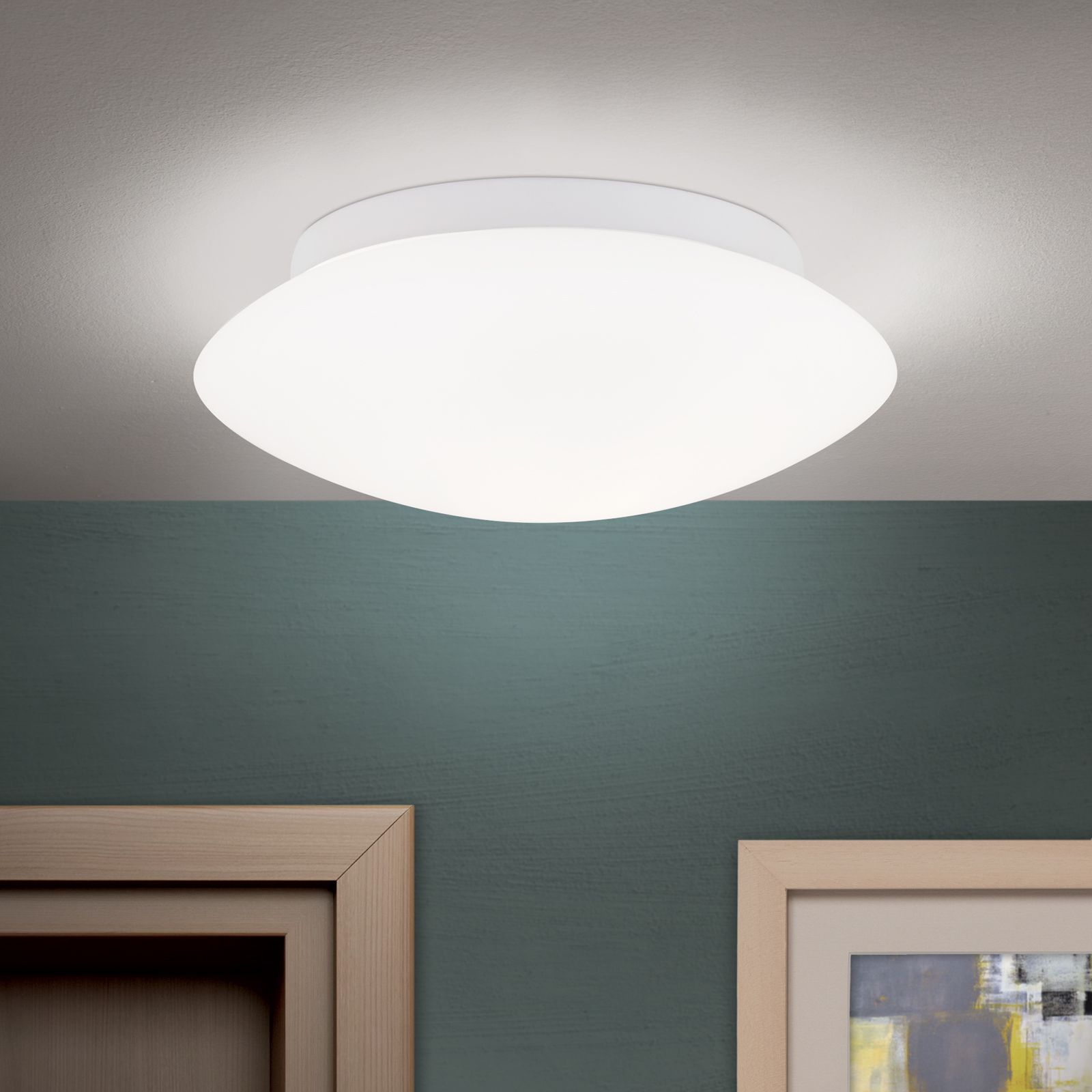 Ceiling light ALBA, opal, 25 cm