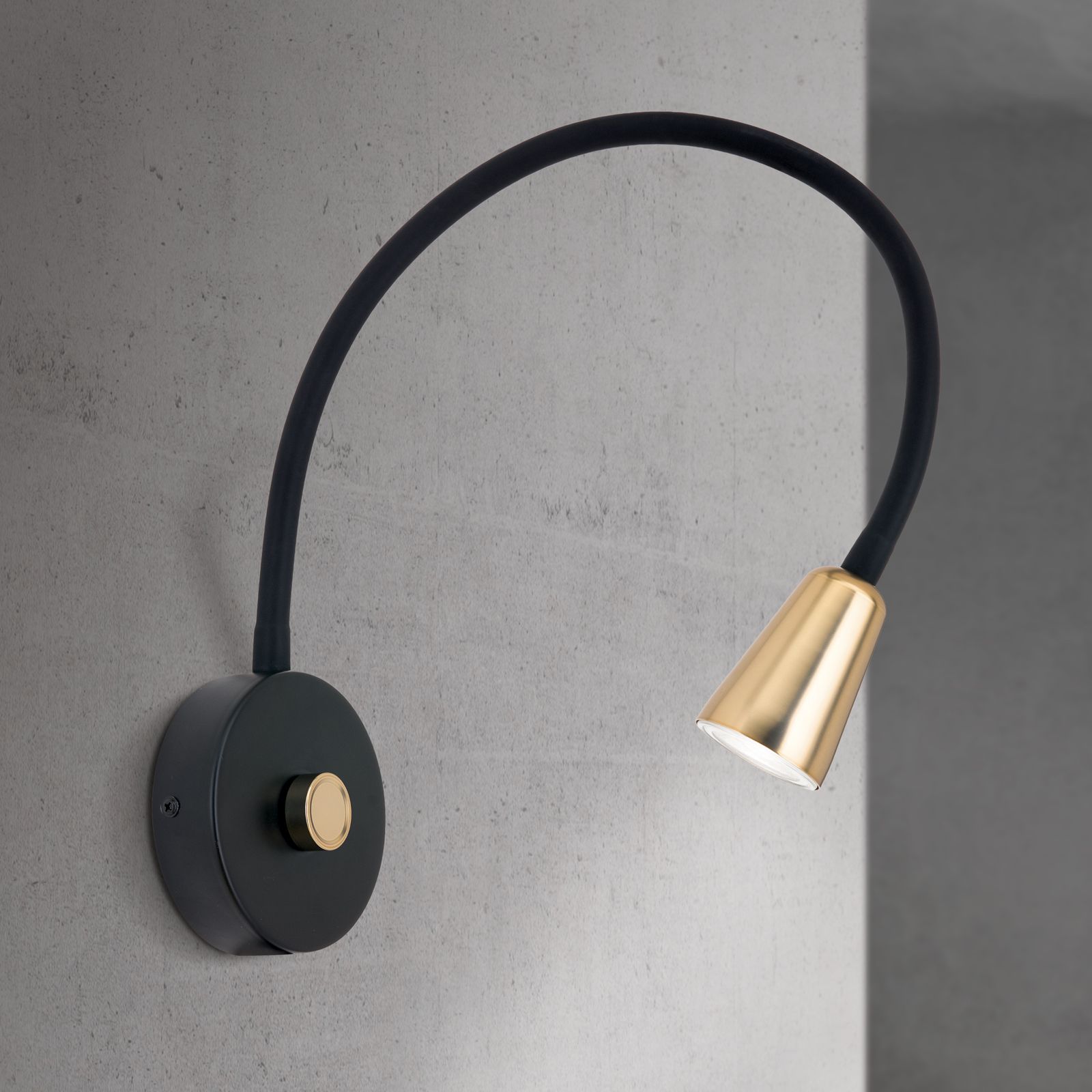 Wall light DOTTY, black brass