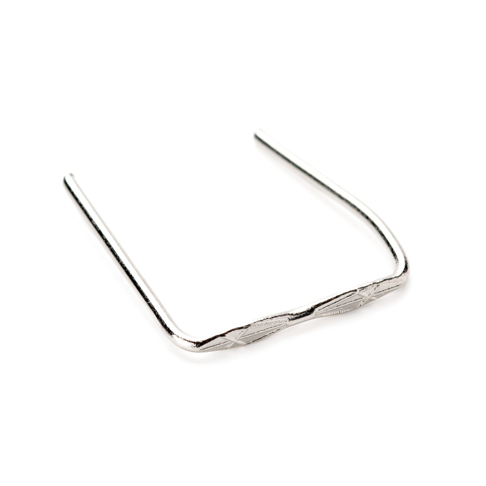 Clip with ribbon look, 14mm, chrome