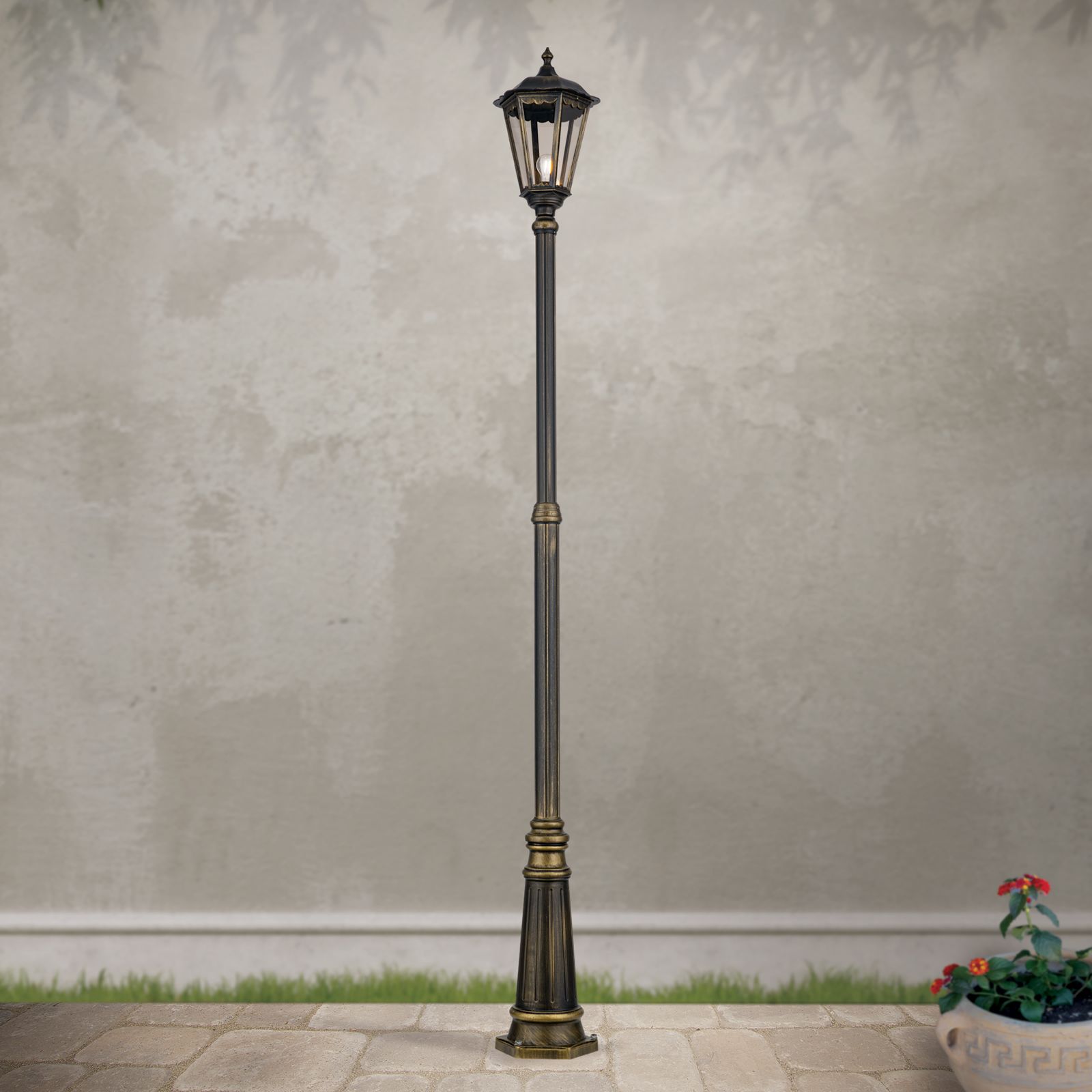 Außenleuchte PUCHBERG, Schwarz gold, H249cm